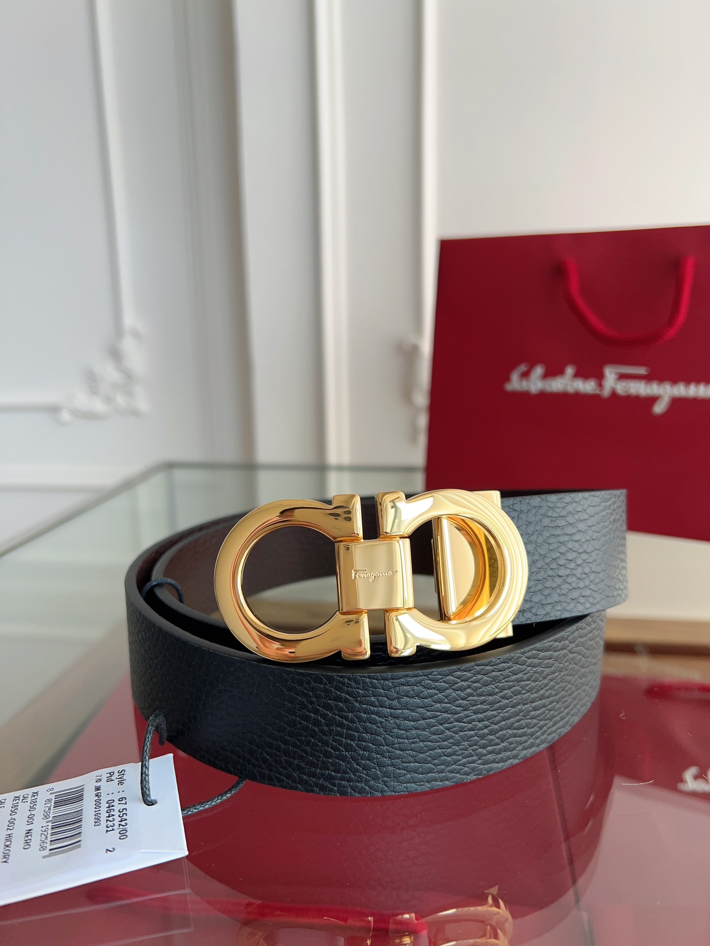  Ferragamo.菲拉格慕 
全套包装包装 宽度3.5cm 高级定制款男士皮带 双面进口牛皮 可双面