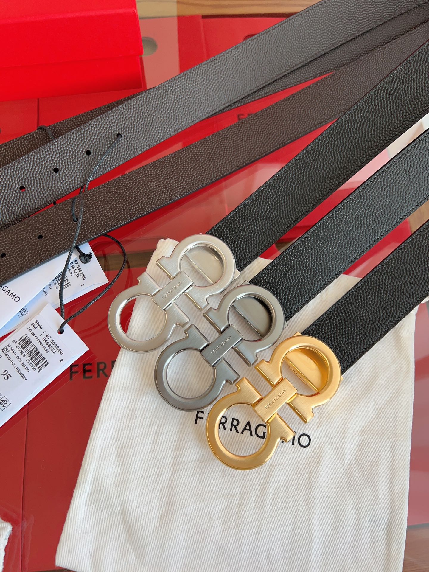 Fashion Belt with Double-Headed Cow Skin and NFC Chip Security, 3.5 cm Width - 图片 9