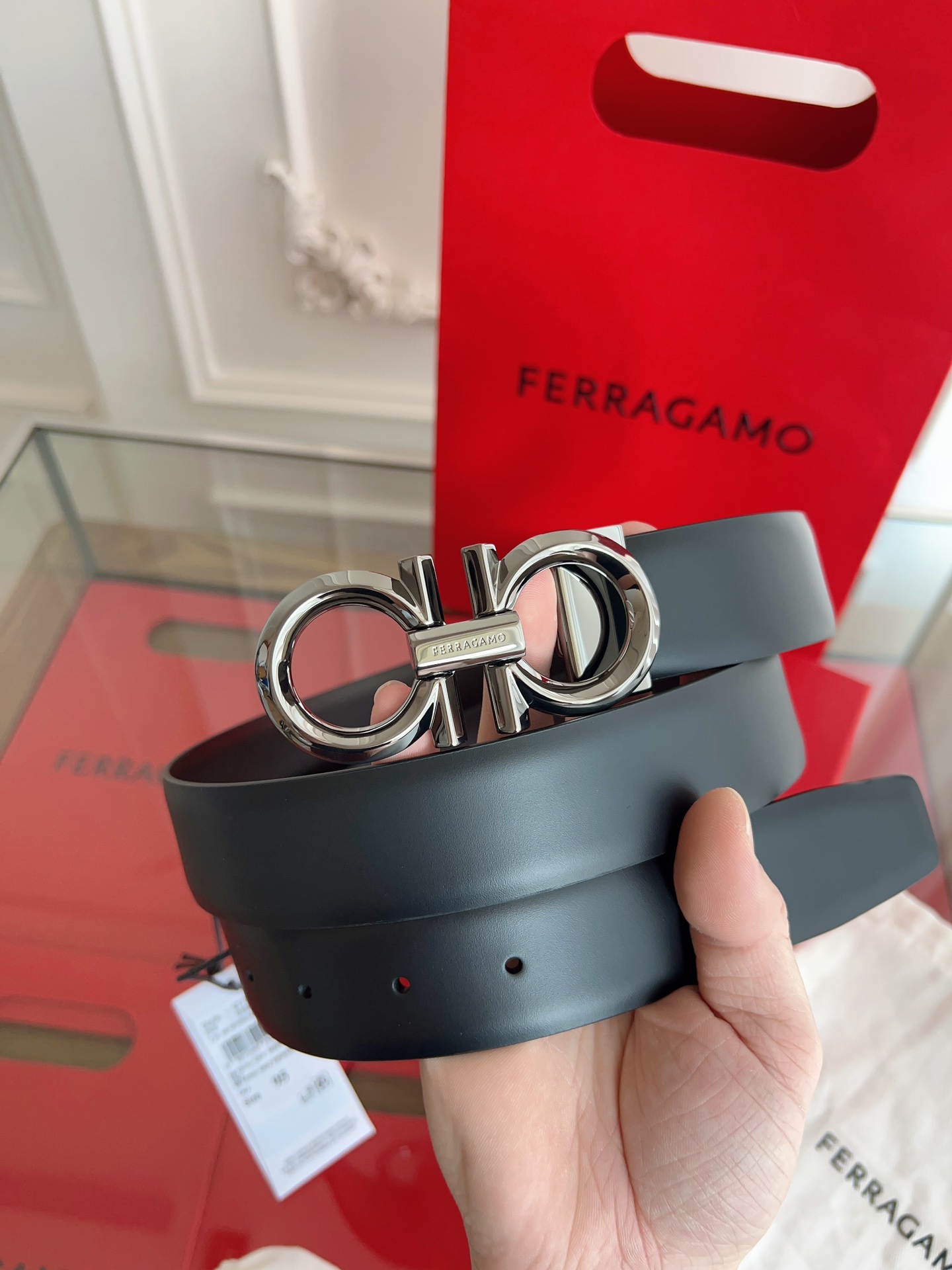 菲拉格慕3.5cm 原厂皮料 精密黄铜五金升级版NFC芯片 正品厂...