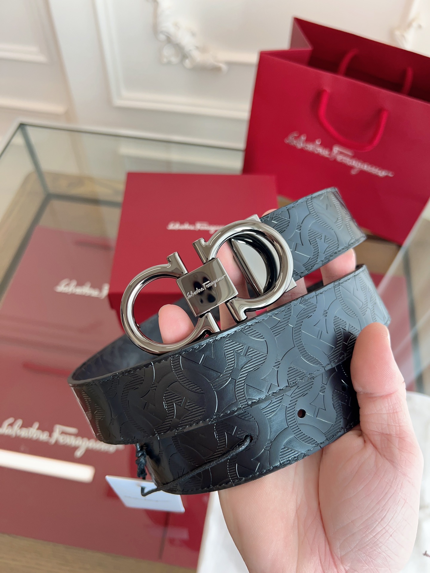 菲拉格慕3.5cm 原厂皮料 精密黄铜五金升级版NFC芯片 正品厂...