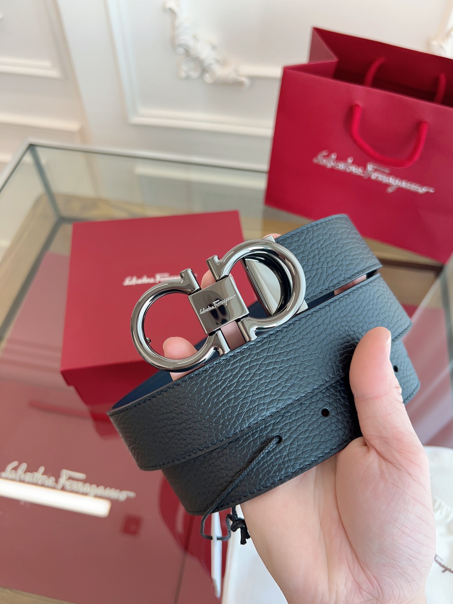 菲拉格慕3.5cm 原厂皮料精密黄铜五金升级版NFC芯片正品厂IP...