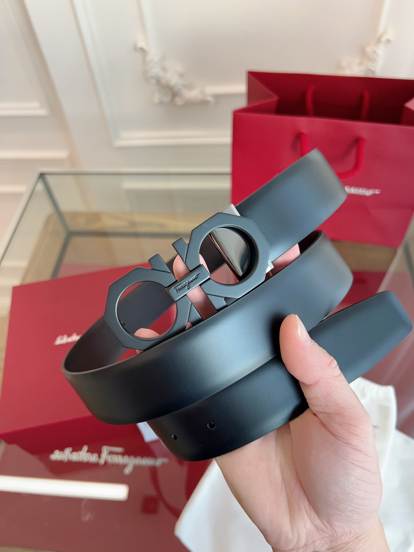 菲拉格慕3.5cm 原厂皮料 精密黄铜五金升级版NFC芯片 正品厂...