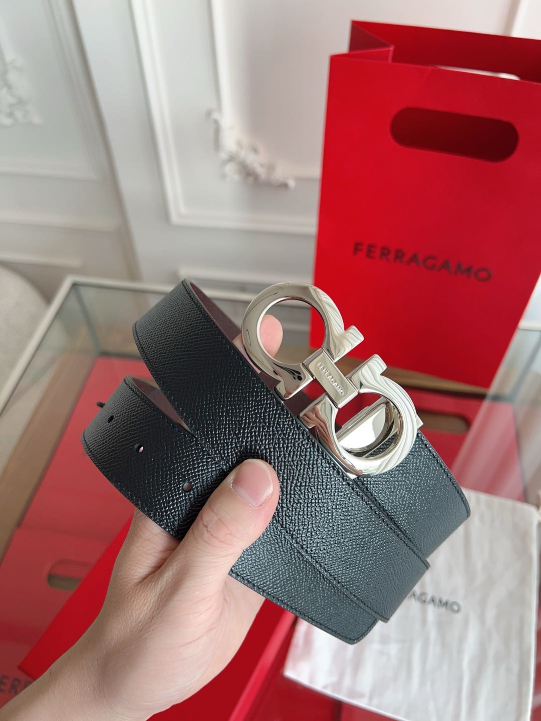 菲拉格慕3.5cm 原厂皮料.精密黄铜五金升级版nfc芯片、正品...