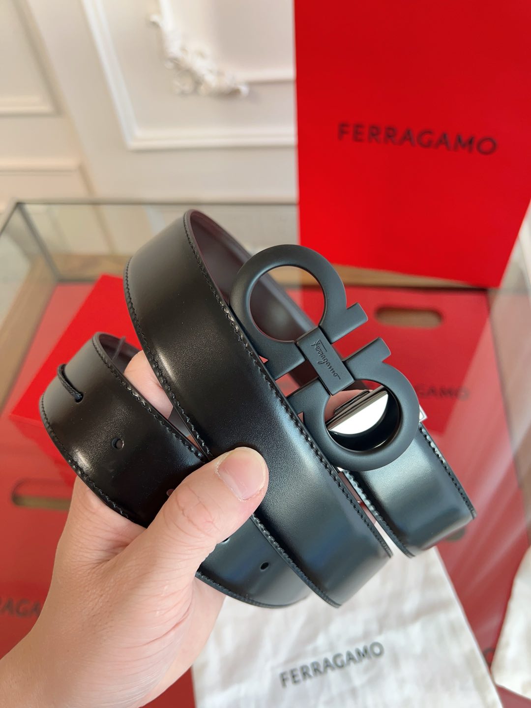 菲拉格慕3.5cm 原厂皮料 精密黄铜五金升级版NFC芯片 正品厂...