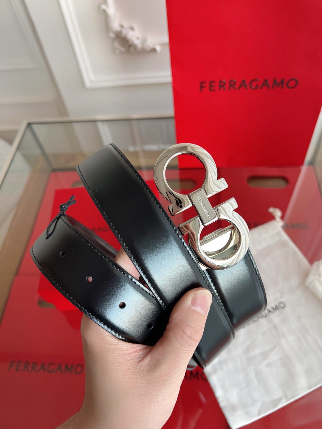 菲拉格慕3.5cm 原厂皮料精密黄铜五金升级版NFC芯片正品厂IP...