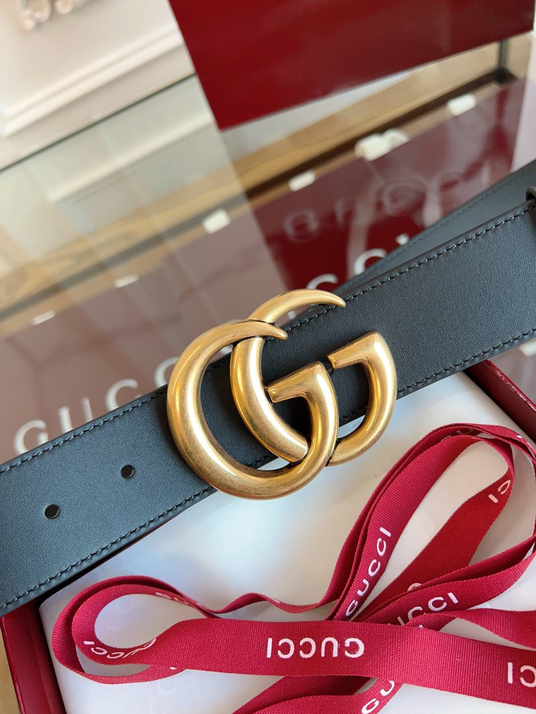 🉐️ Gucci古驰🇫🇷法国原厂皮料，黑色牛皮 原版开模镀金扣，品质毋庸置疑 没有更好 只有最好 尺寸4