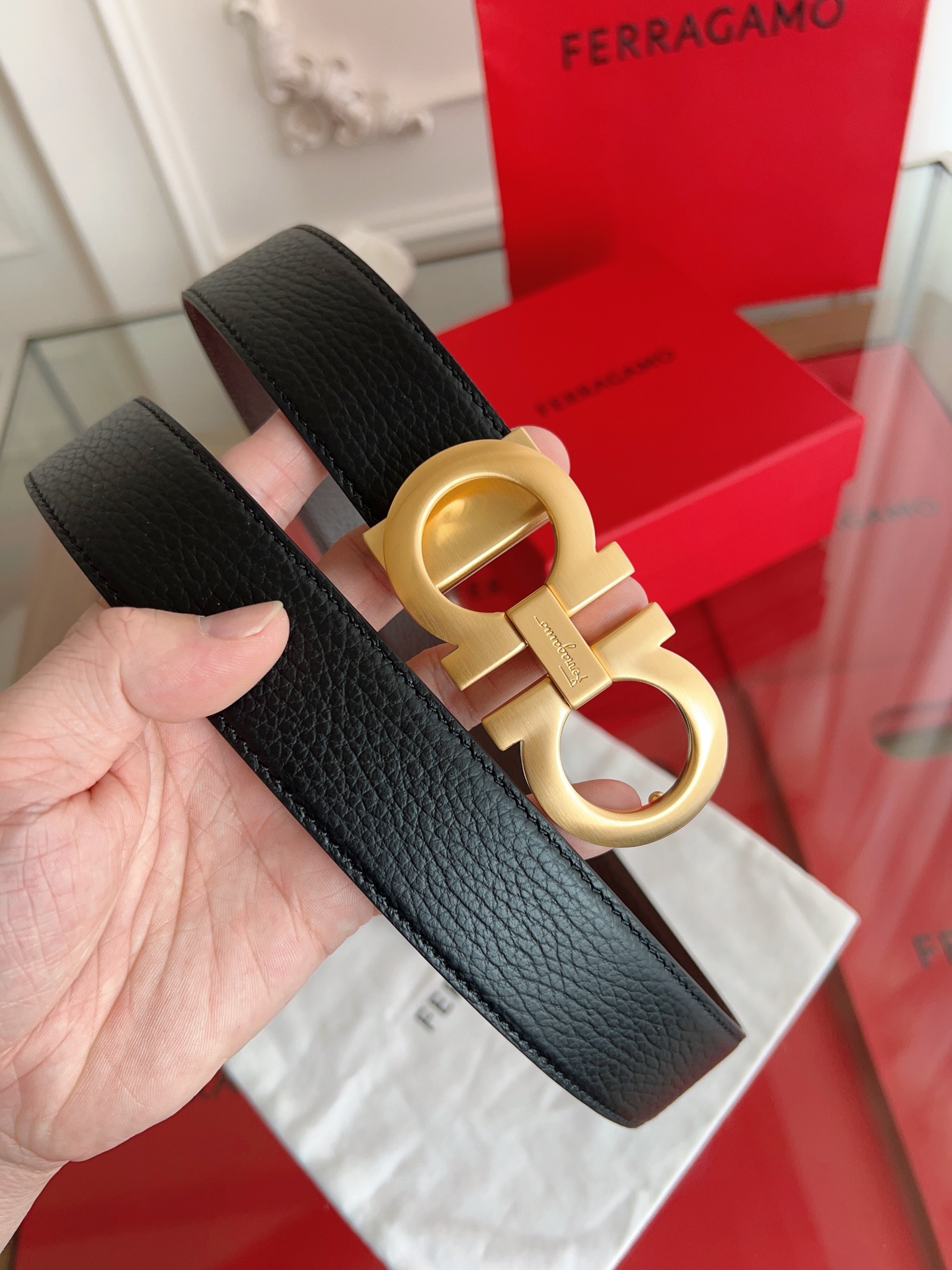 Fashion Belt with NFC Chip Security and Self-Cut Length, Double-Headed Cow Skin, 3.5 cm - 图片 8