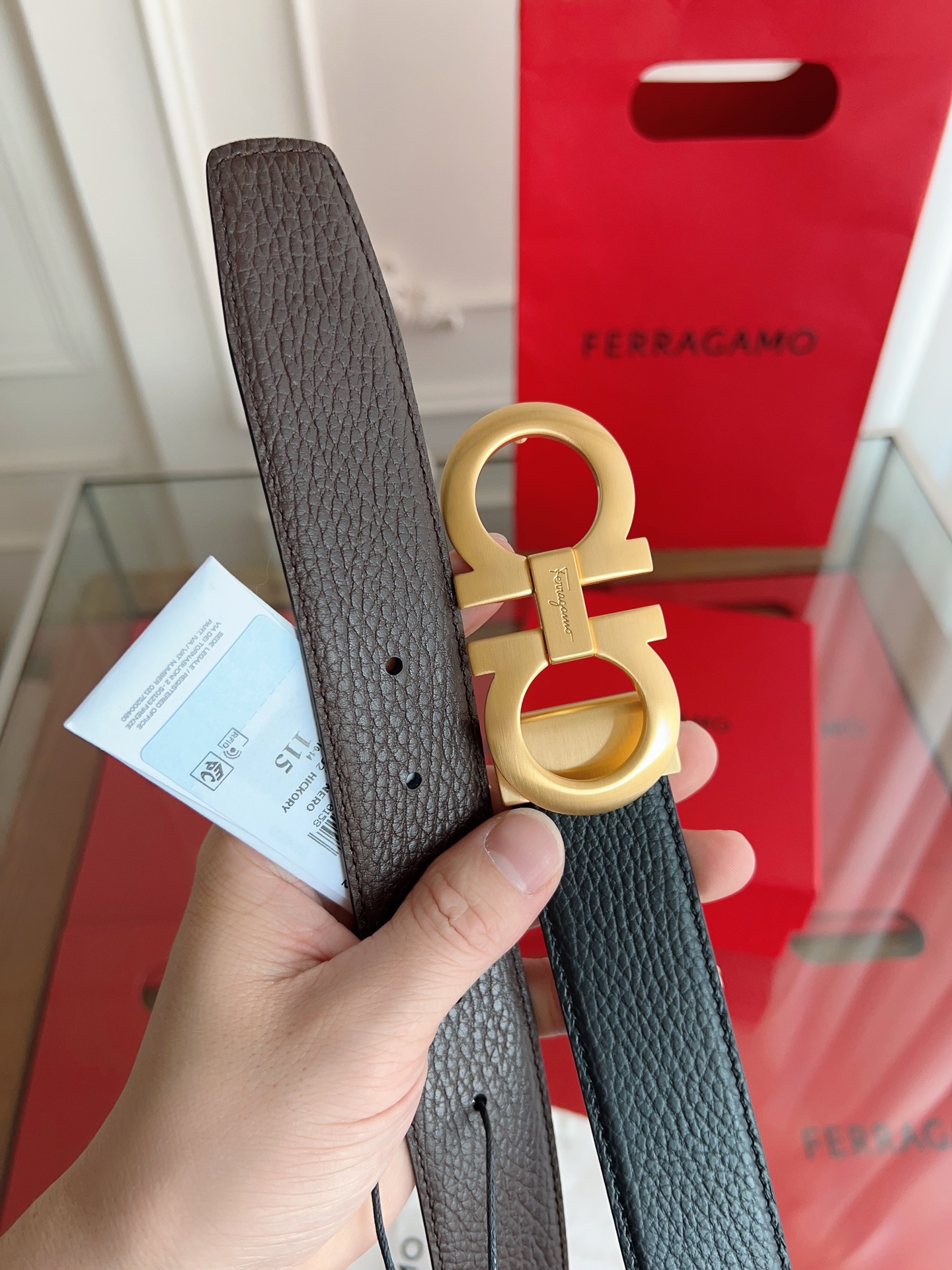 Fashion Belt with NFC Chip Security and Self-Cut Length, Double-Headed Cow Skin, 3.5 cm - 图片 6
