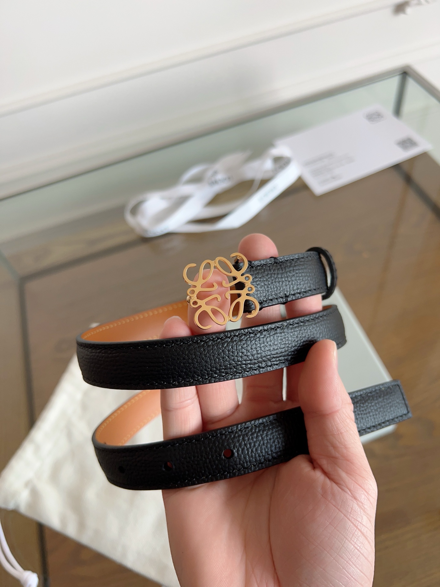 LOEWE罗意威西班牙原厂鹅卵石纹黑色牛皮