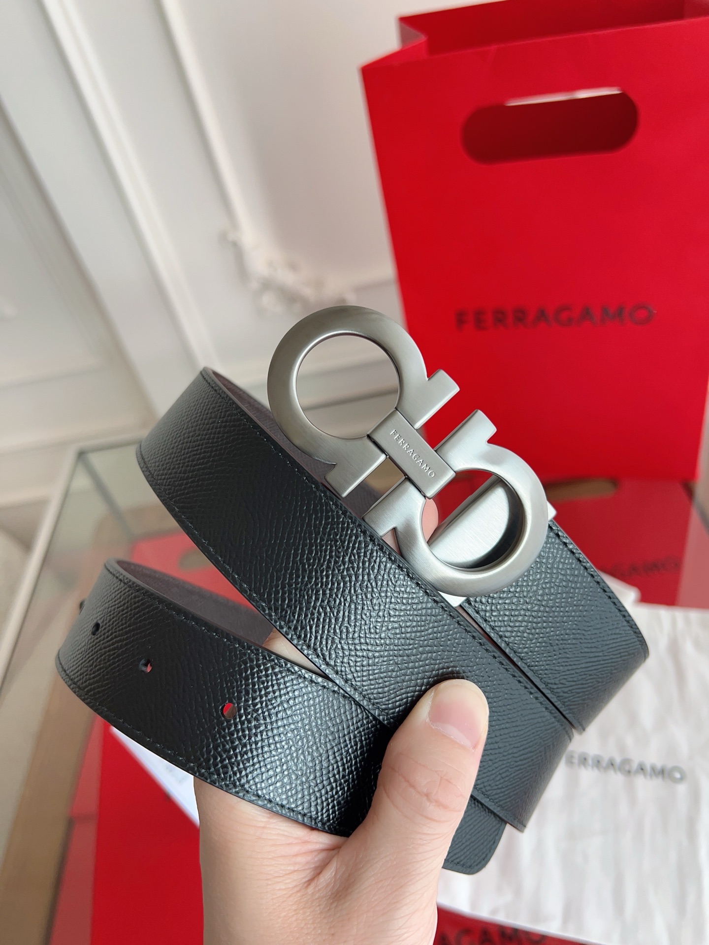 菲拉格慕3.5cm 原厂皮料.精密黄铜五金升级版nfc芯片、正品...