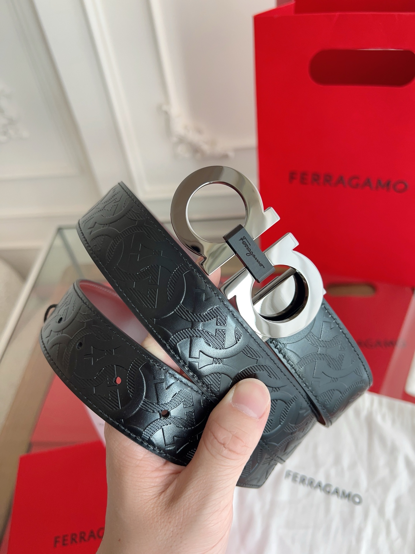 菲拉格慕3.5cm 原厂皮料 精密黄铜五金升级版NFC芯片 正品厂...