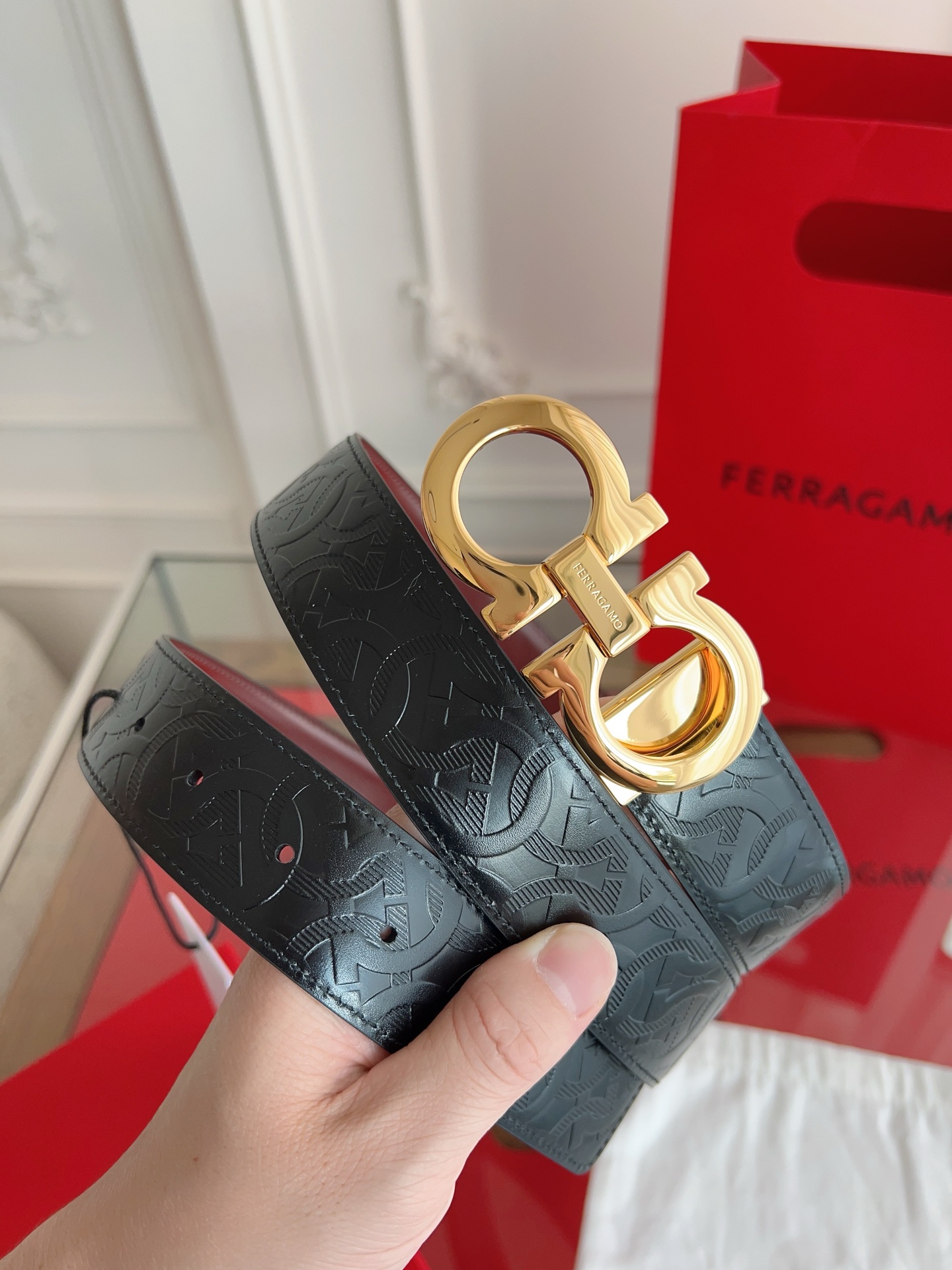 菲拉格慕3.5cm 原厂皮料 精密黄铜五金升级版NFC芯片 正品厂...