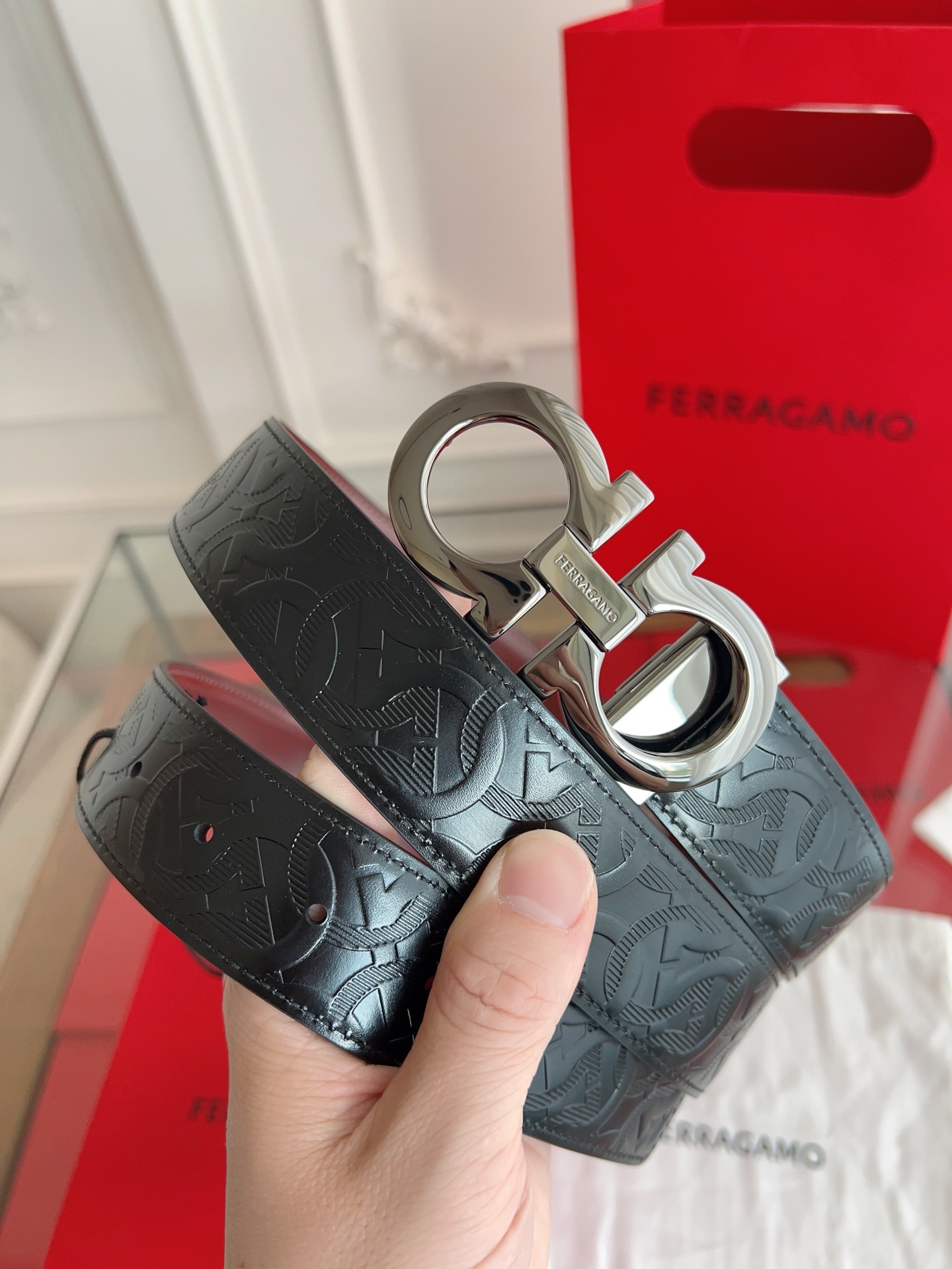 菲拉格慕3.5cm 原厂皮料 精密黄铜五金升级版NFC芯片 正品厂...