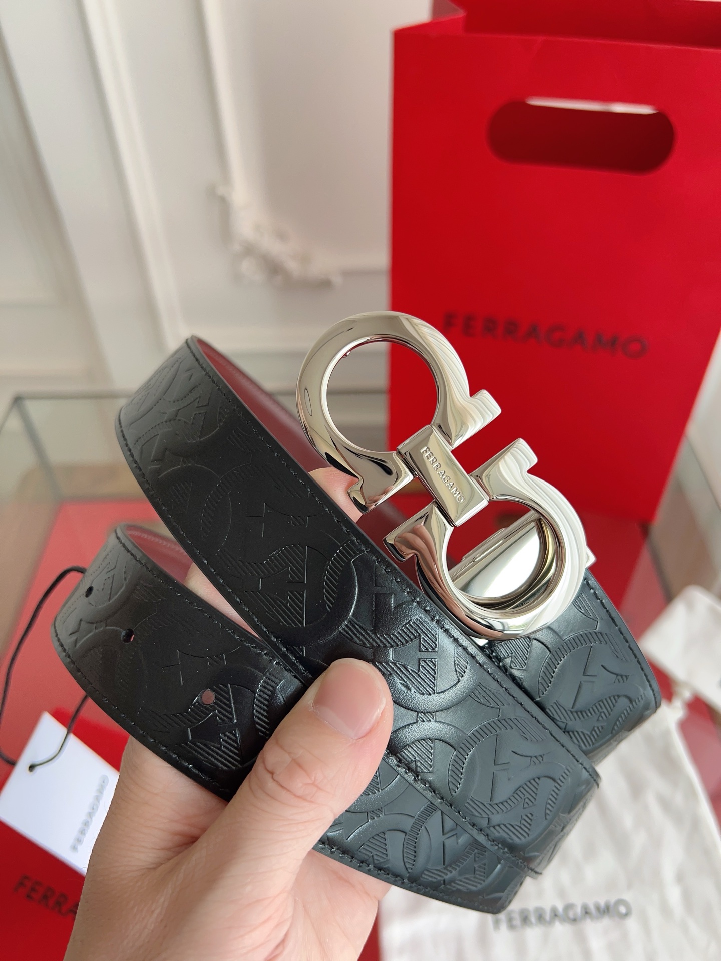 菲拉格慕3.5cm 原厂皮料 精密黄铜五金升级版NFC芯片 正品厂...