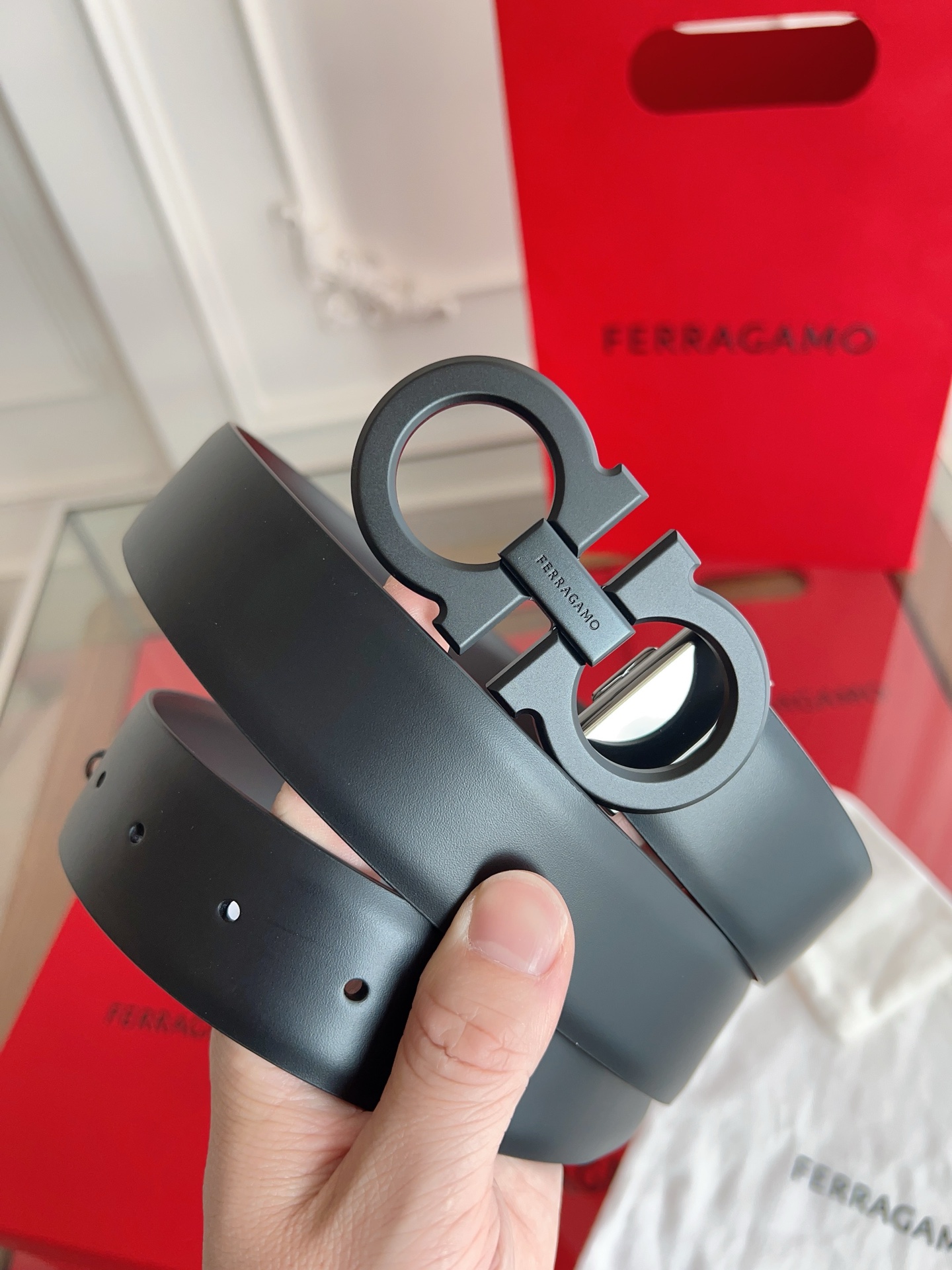 菲拉格慕3.5cm 原厂皮料 精密黄铜五金升级版NFC芯片 正品厂...