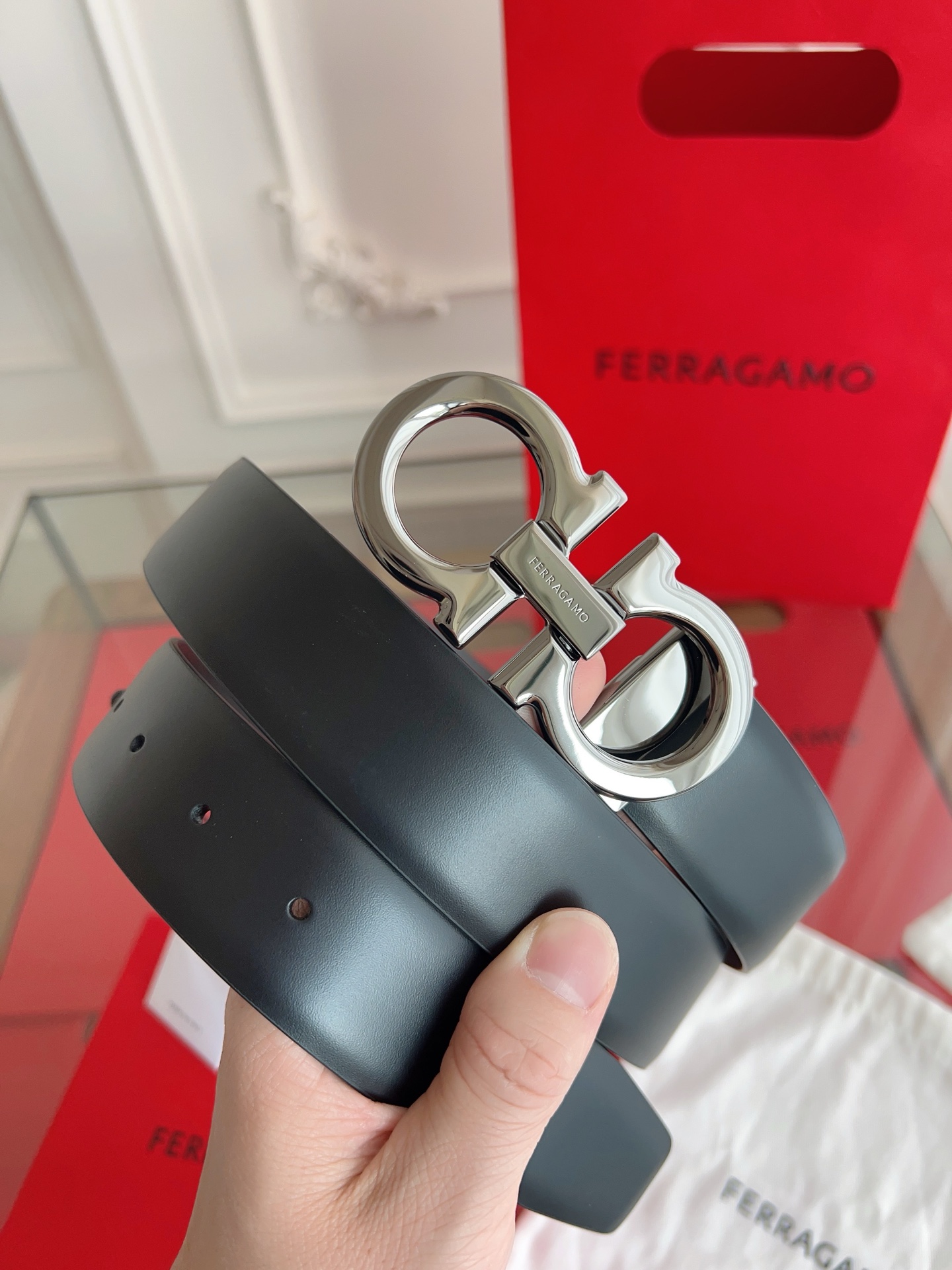 菲拉格慕3.5cm 原厂皮料精密黄铜五金升级版NFC芯片正品厂IP...