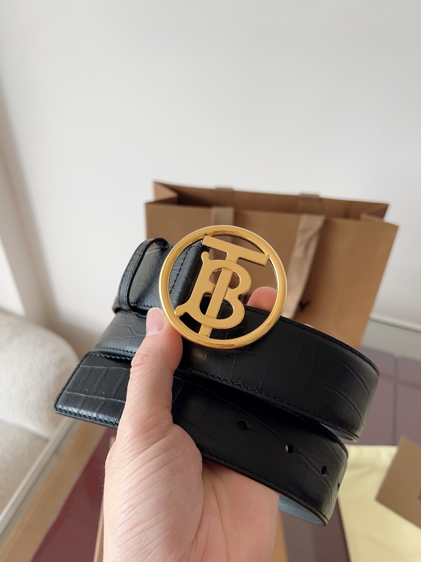 Burberry 4.0厘米黑色全皮