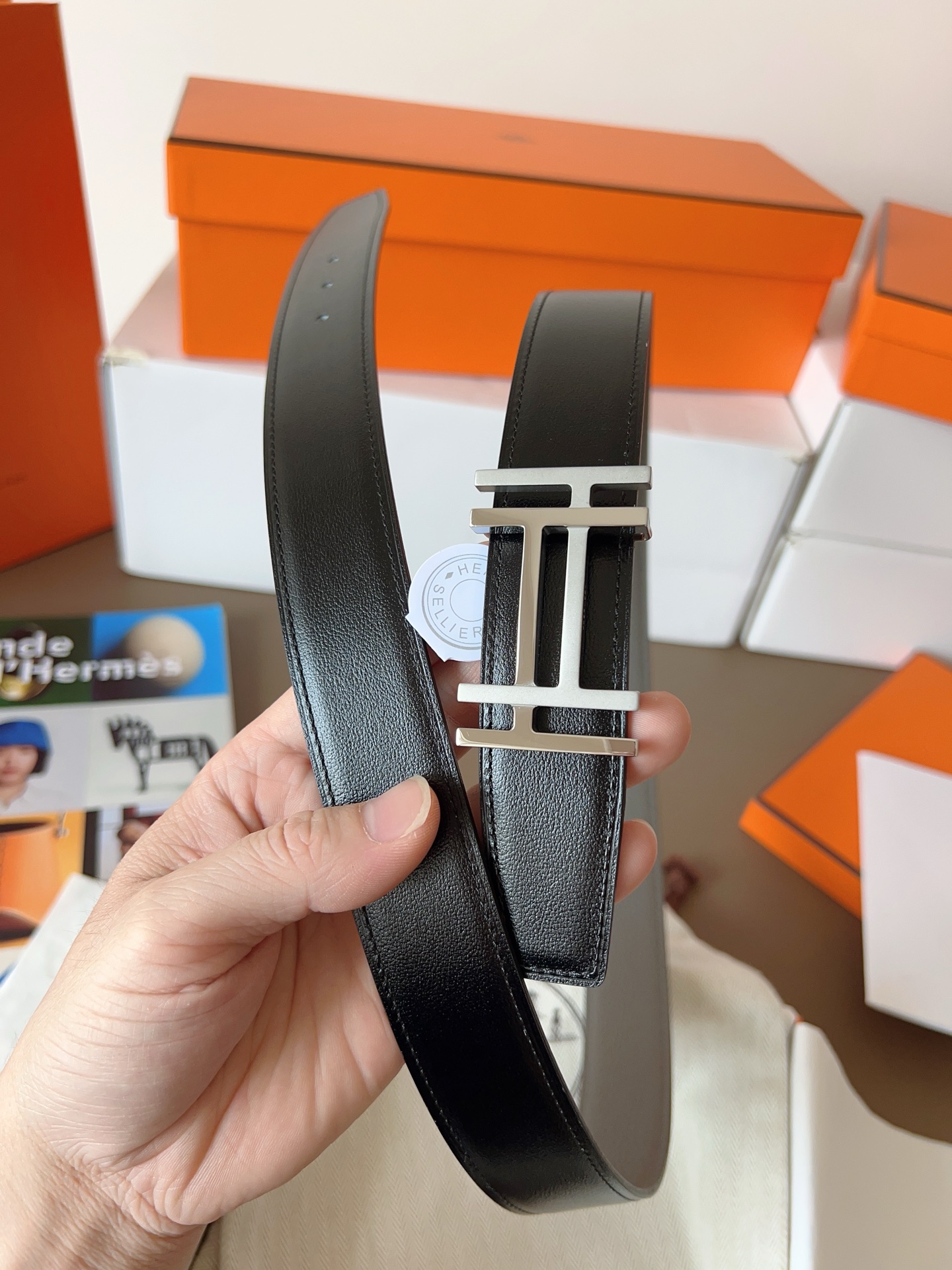 HERMES全新工艺双面腰带