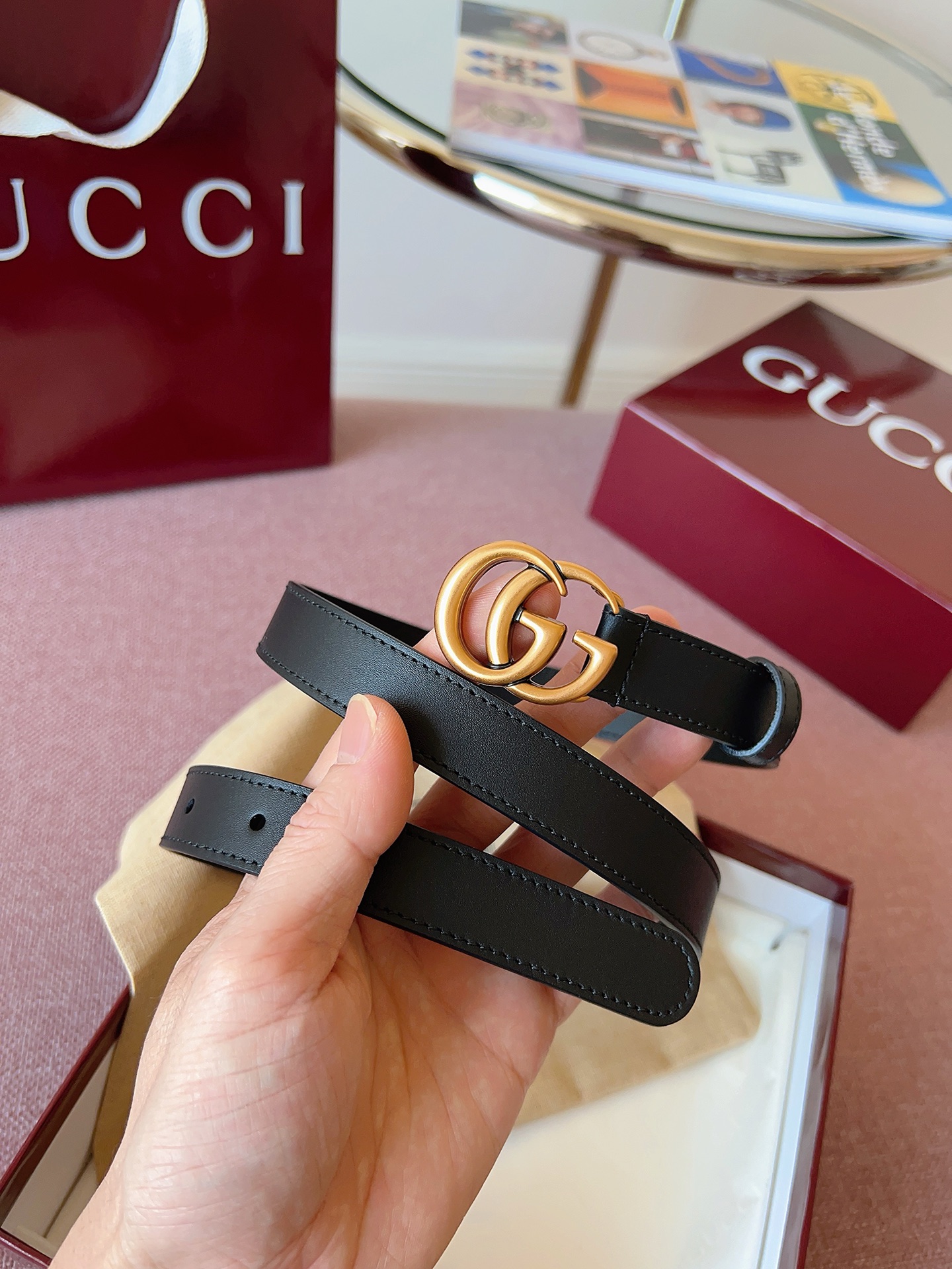 Gucci 代购级 古奇 Gucci ，黑色全皮，五金材质/全铜，品质毋庸置疑 没有更好 只有最好