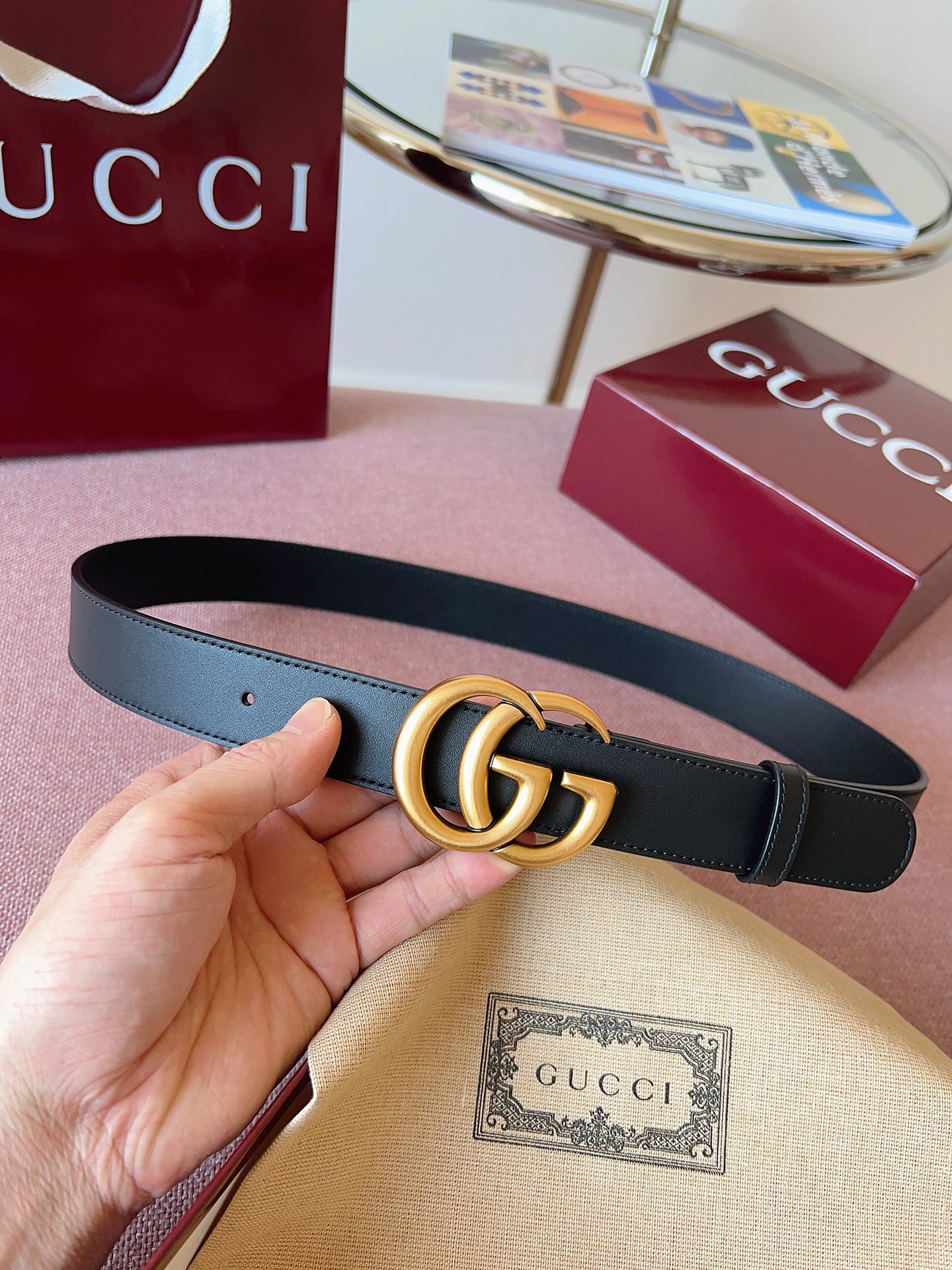 Gucci 代购级 古奇 Gucci ，黑色全皮，五金材质/全铜，品质毋庸置疑 没有更好 只有最好