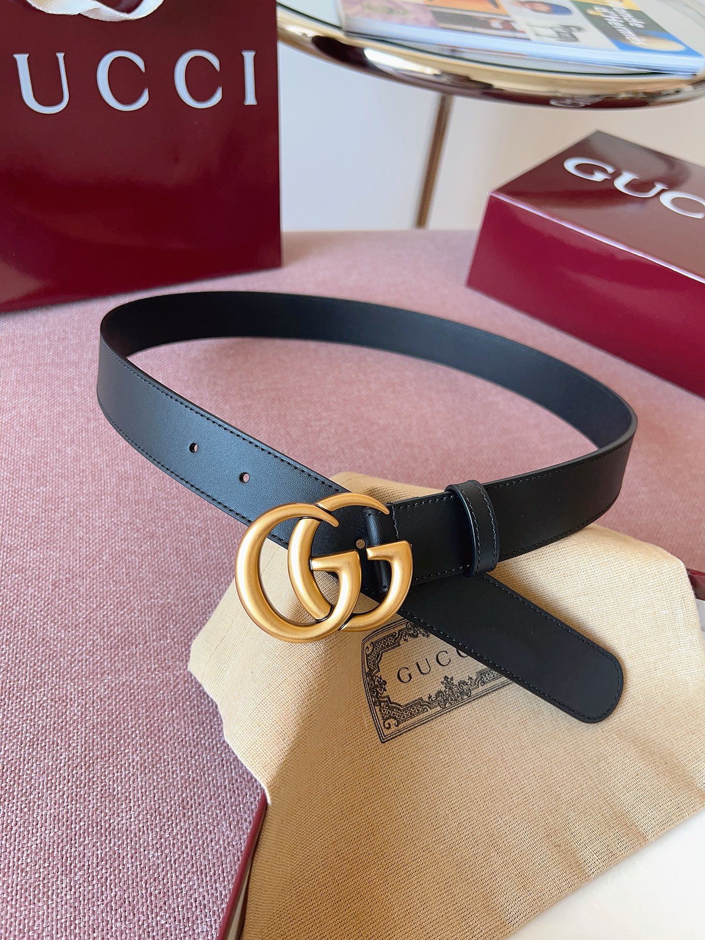 Gucci 代购级 古奇 Gucci ，黑色全皮，五金材质/全铜，品质毋庸置疑 没有更好 只有最好