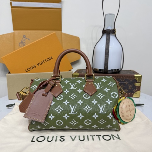 Louis Vuitton Speedy P.9 Bandoulière 25 Monogram Leather Handbag - Green 1 Louis Vuitton Speedy P.9 Bandoulière 25 Monogram Leather Handbag - Green