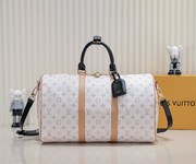 Louis Vuitton LV Keepall Travel Bags Canvas Cotton Cowhide Denim Spring Collection tM46863