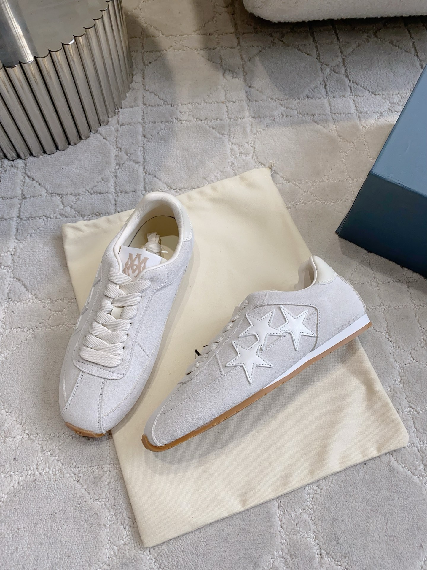 AMIRI Star Logo Suede Leather Trainers
