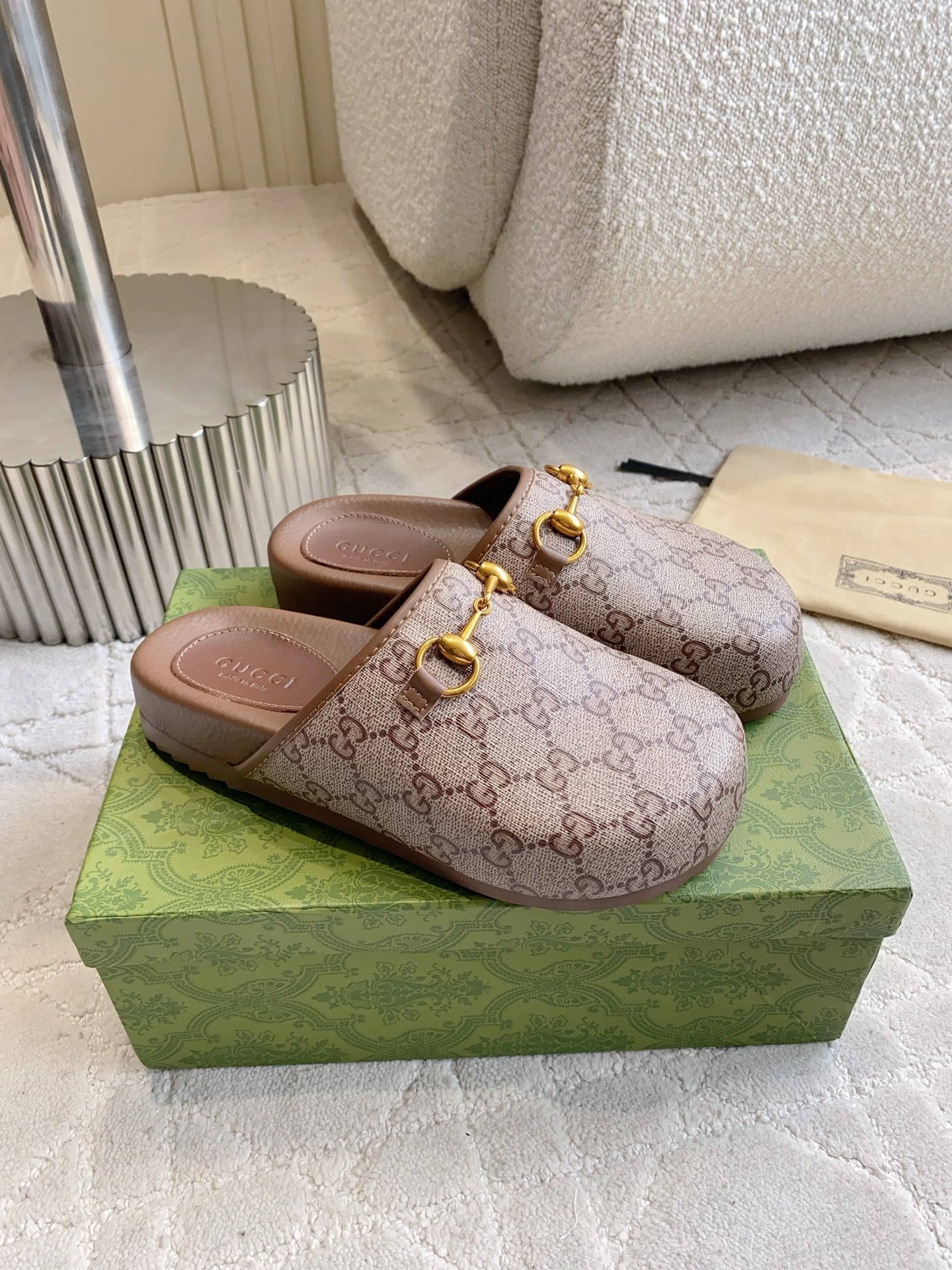 Gucci GG Canvas Horsebit Mule Slippers