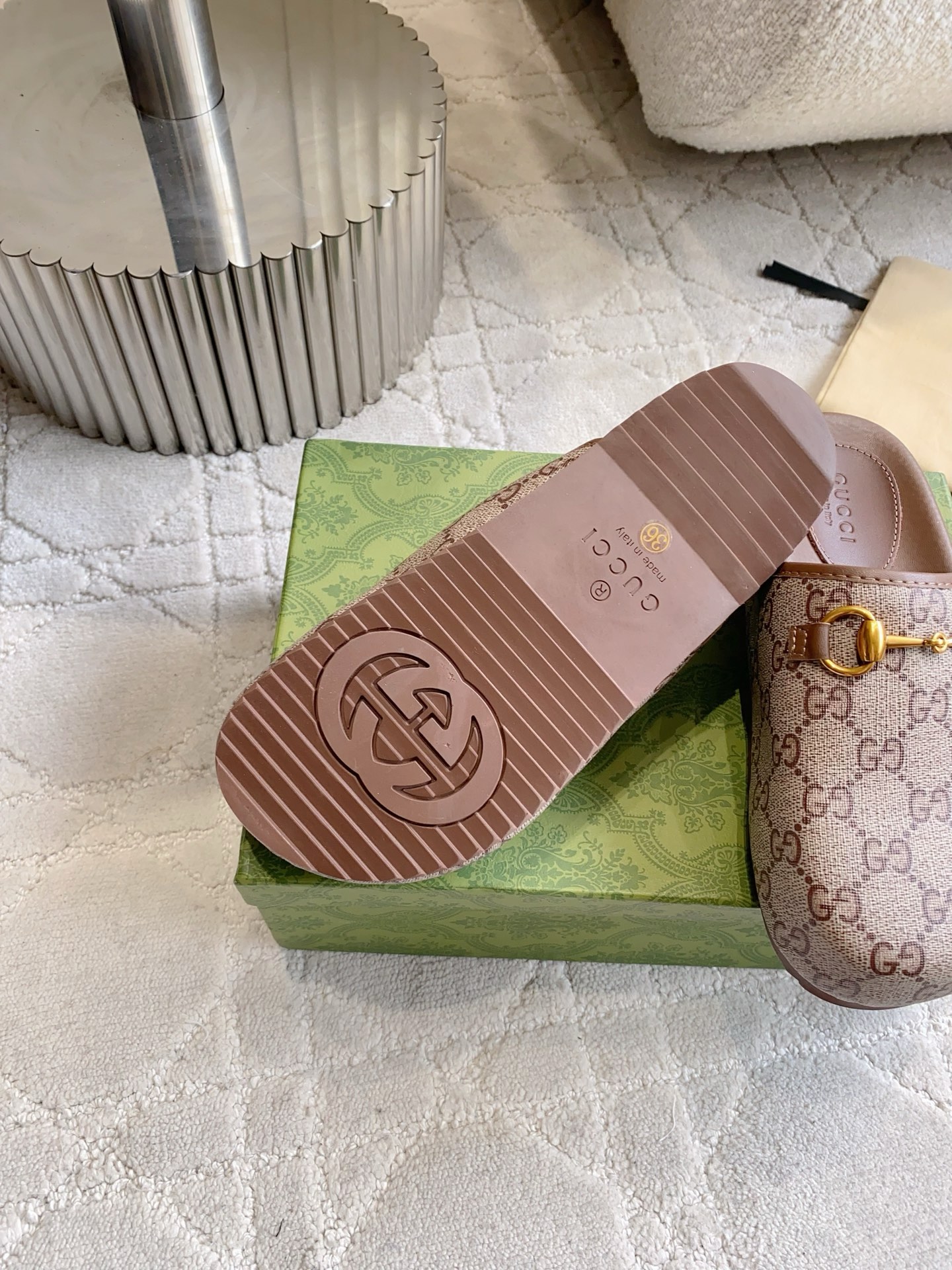 Gucci GG Canvas Horsebit Mule Slippers