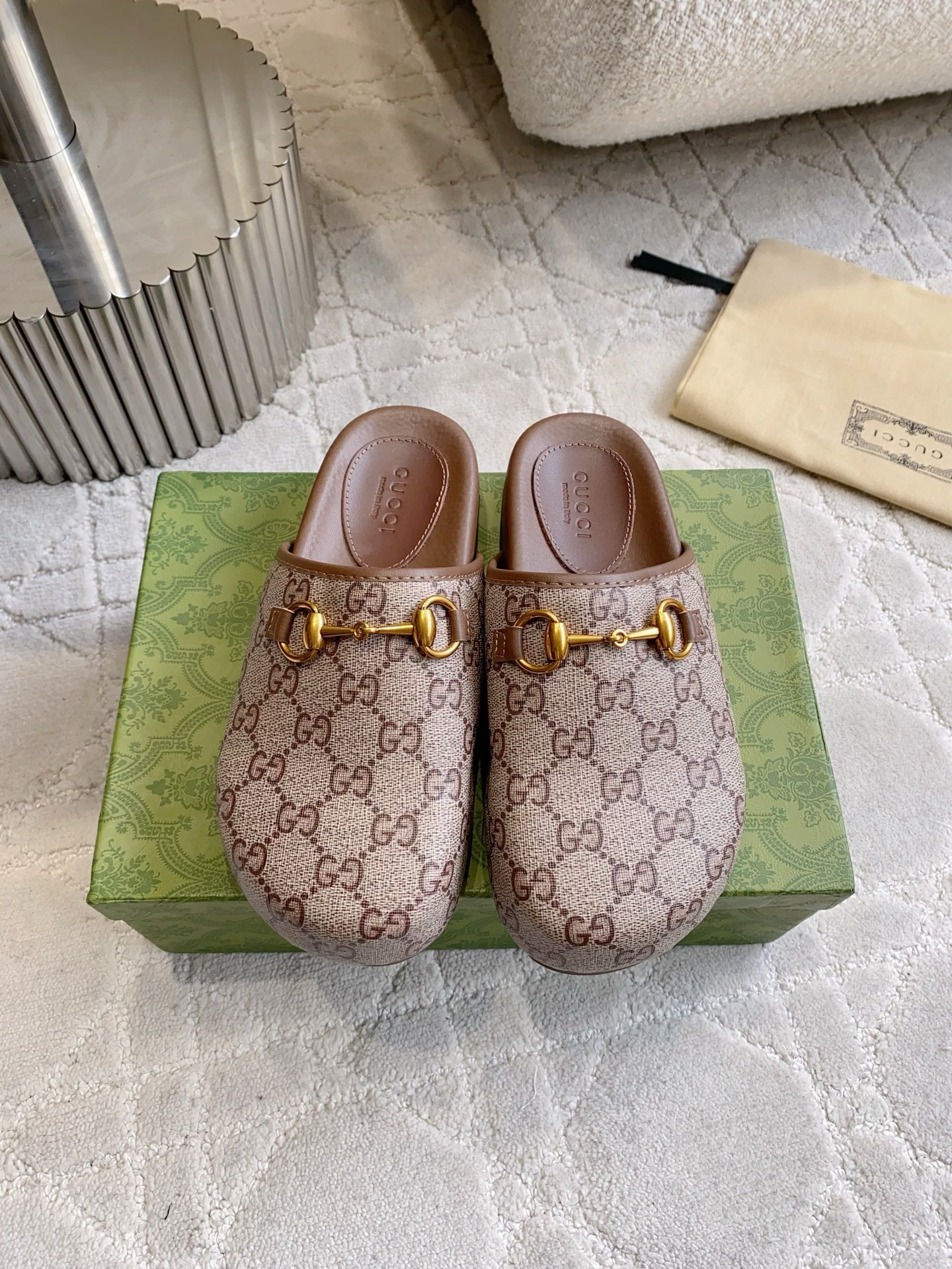 Gucci GG Canvas Horsebit Mule Slippers