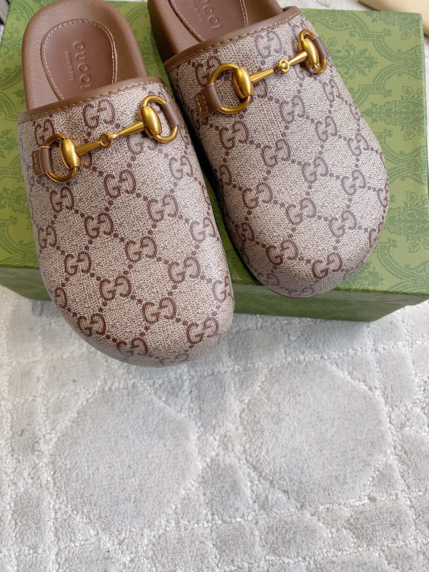 Gucci GG Canvas Horsebit Mule Slippers