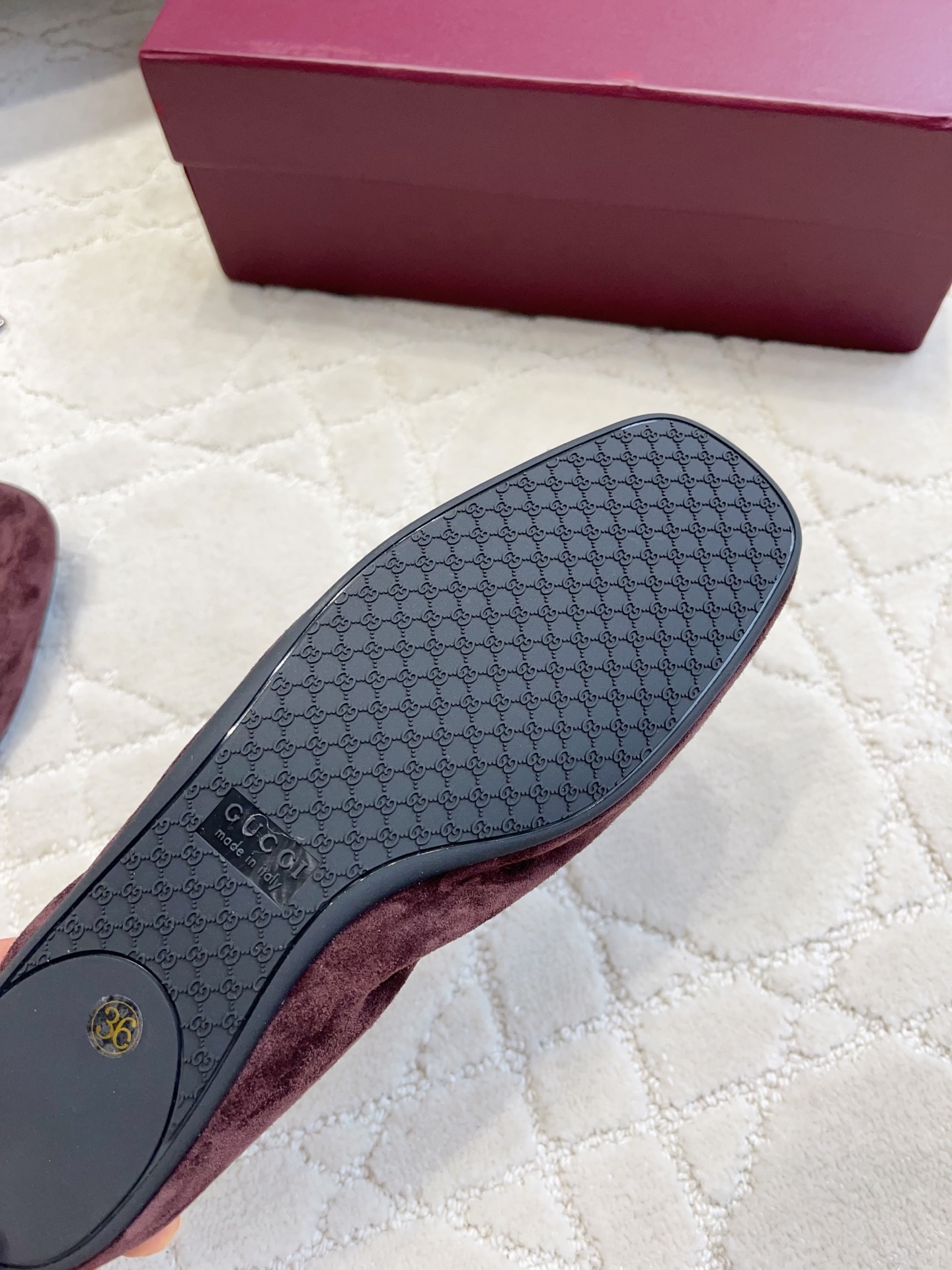 Gucci Horsebit Velvet Gathered Ballet Flats