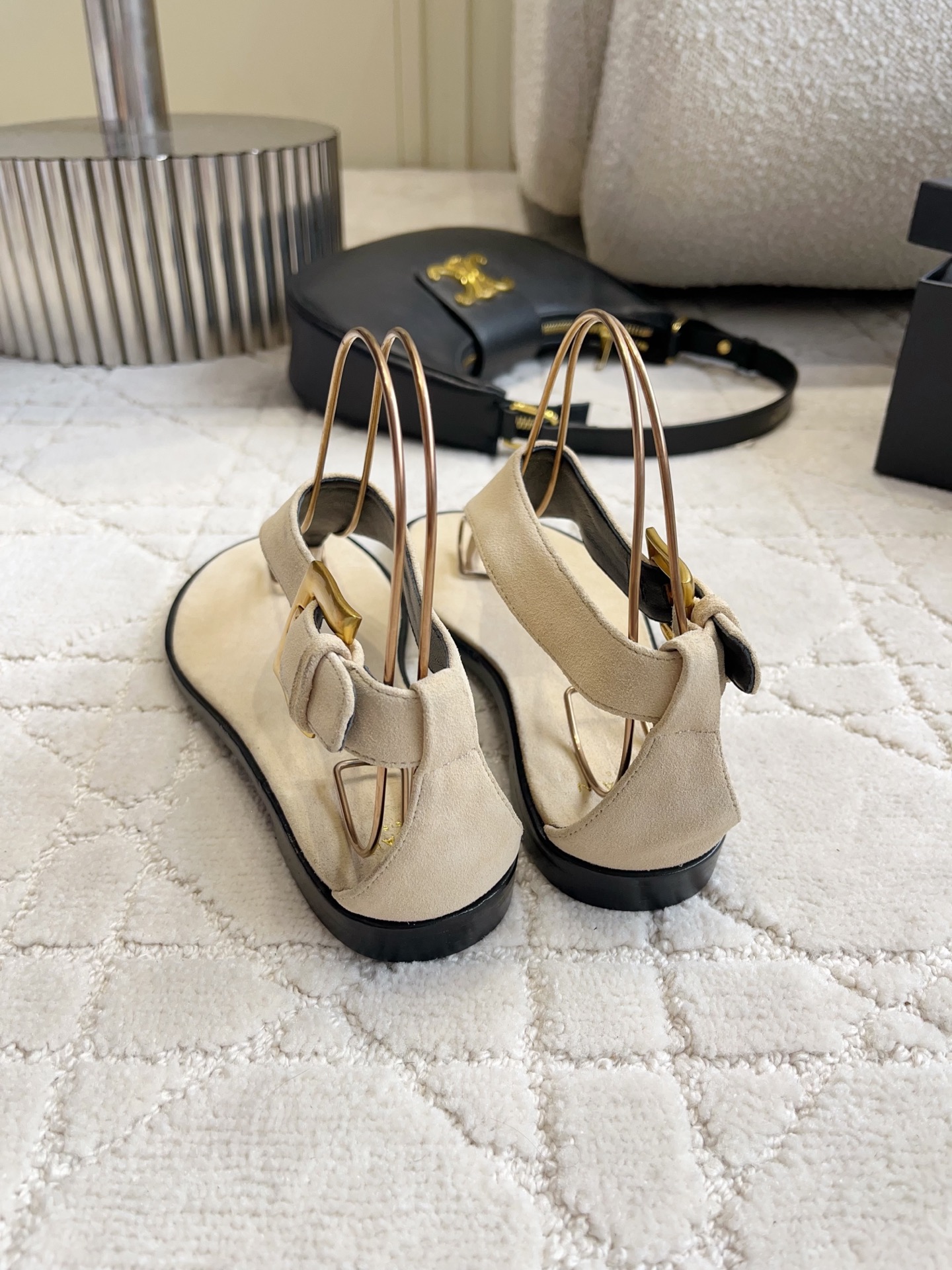 Balmain Metal Wire Thong Sandals