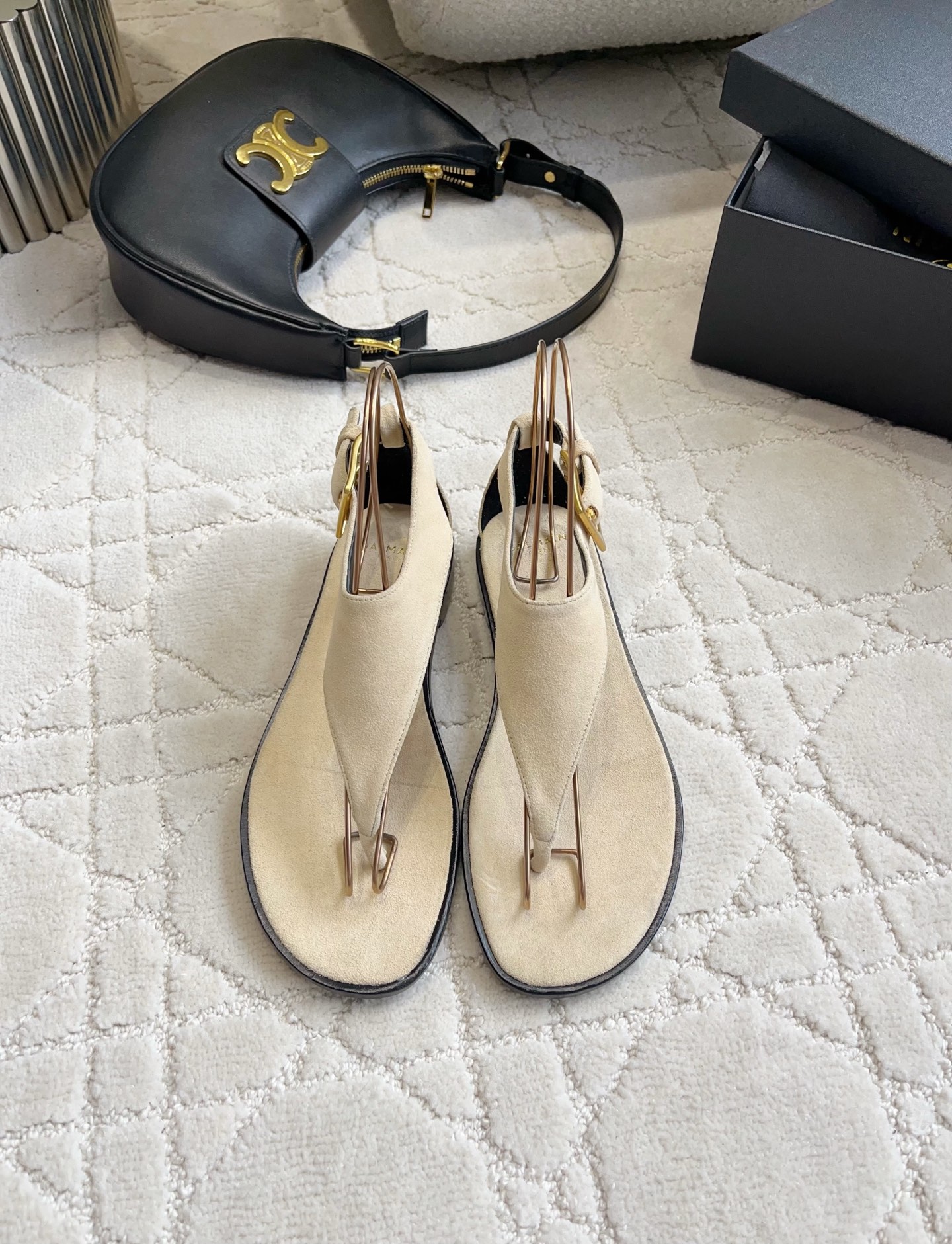 Balmain Metal Wire Thong Sandals