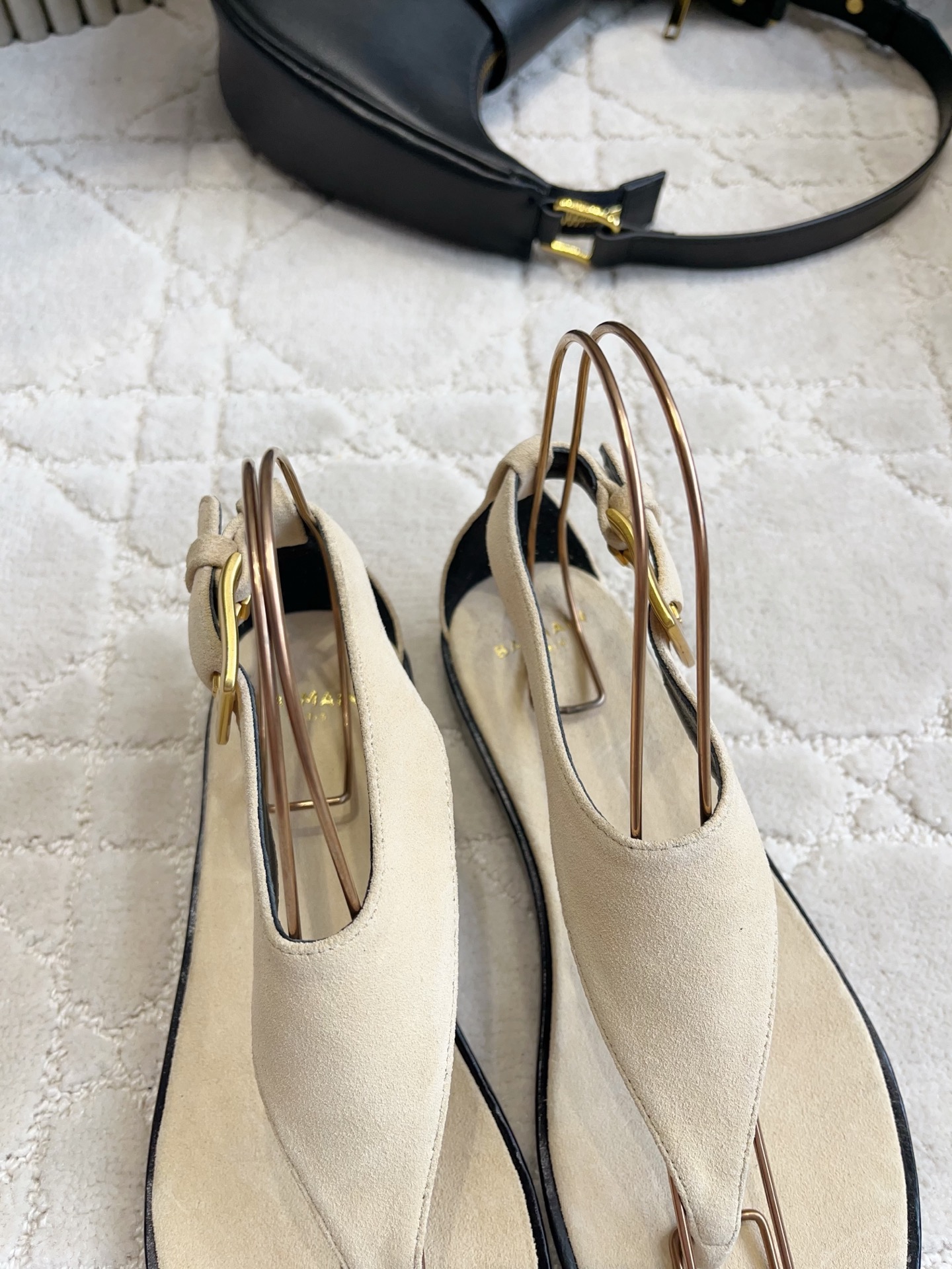 Balmain Metal Wire Thong Sandals