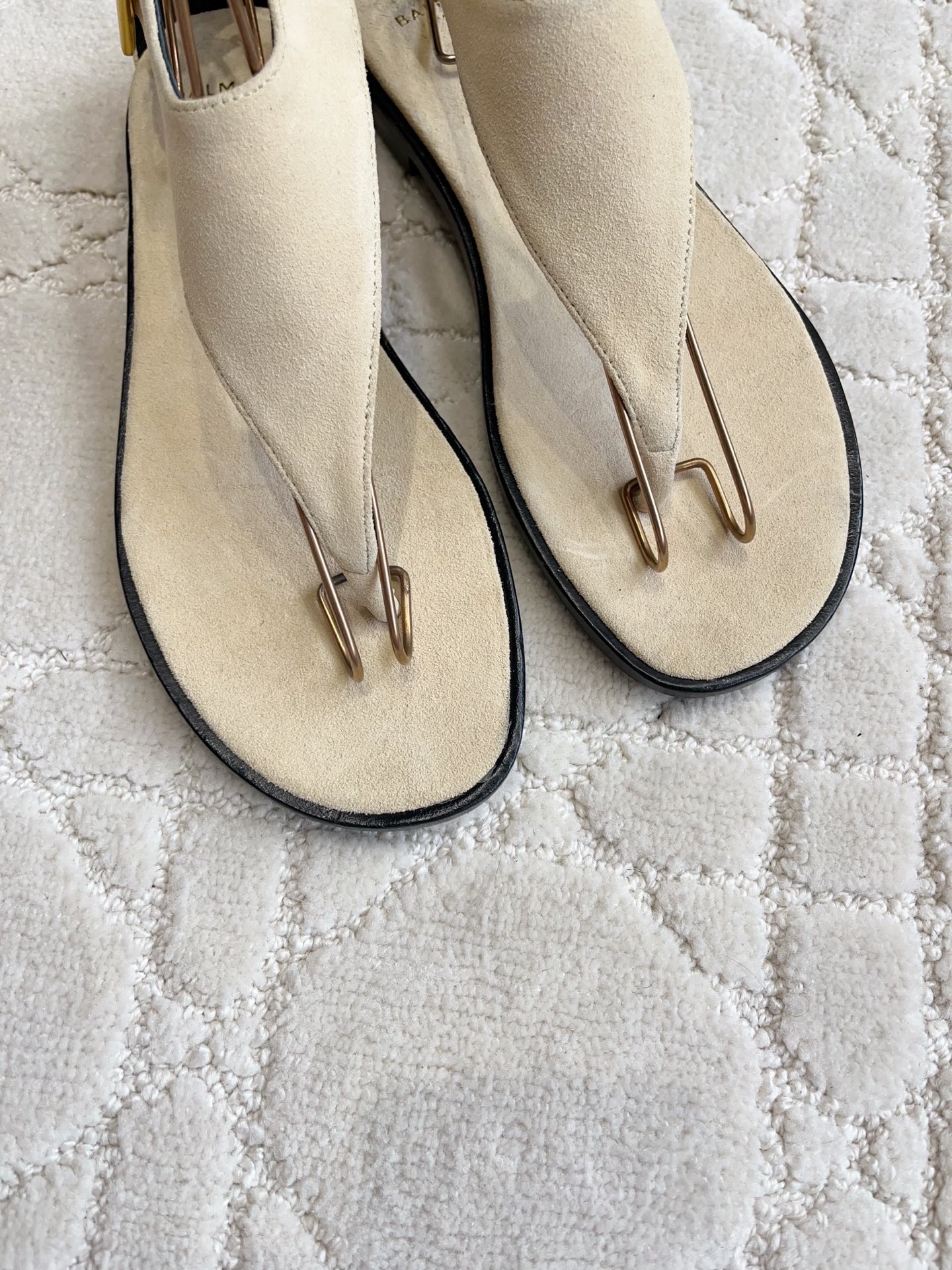 Balmain Metal Wire Thong Sandals