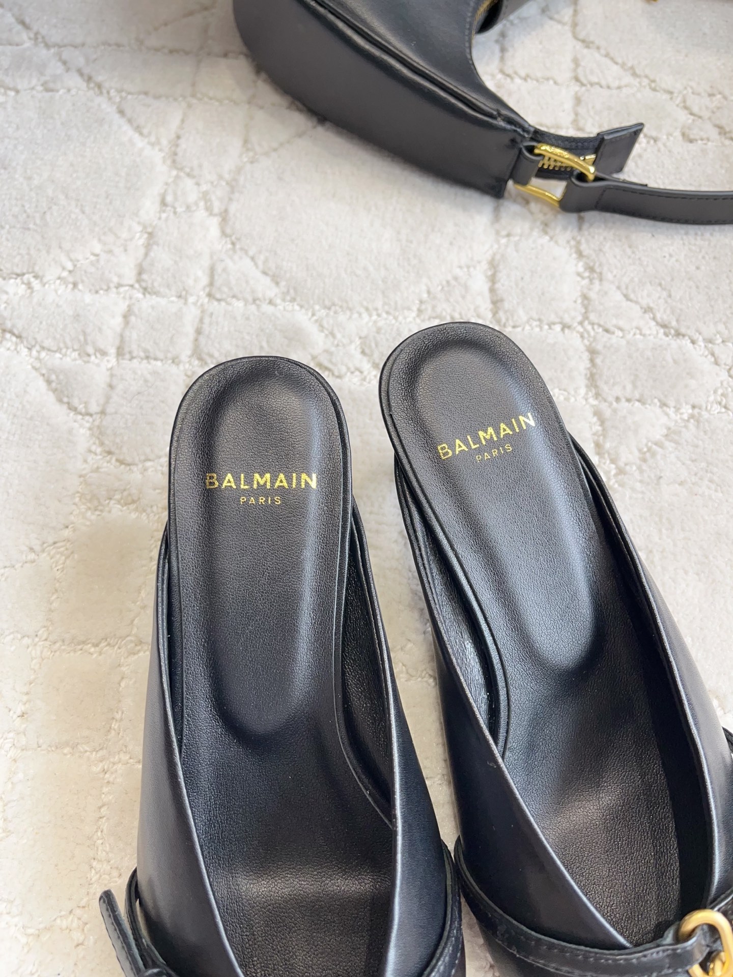 Balmain Chain Logo Pointed Mules