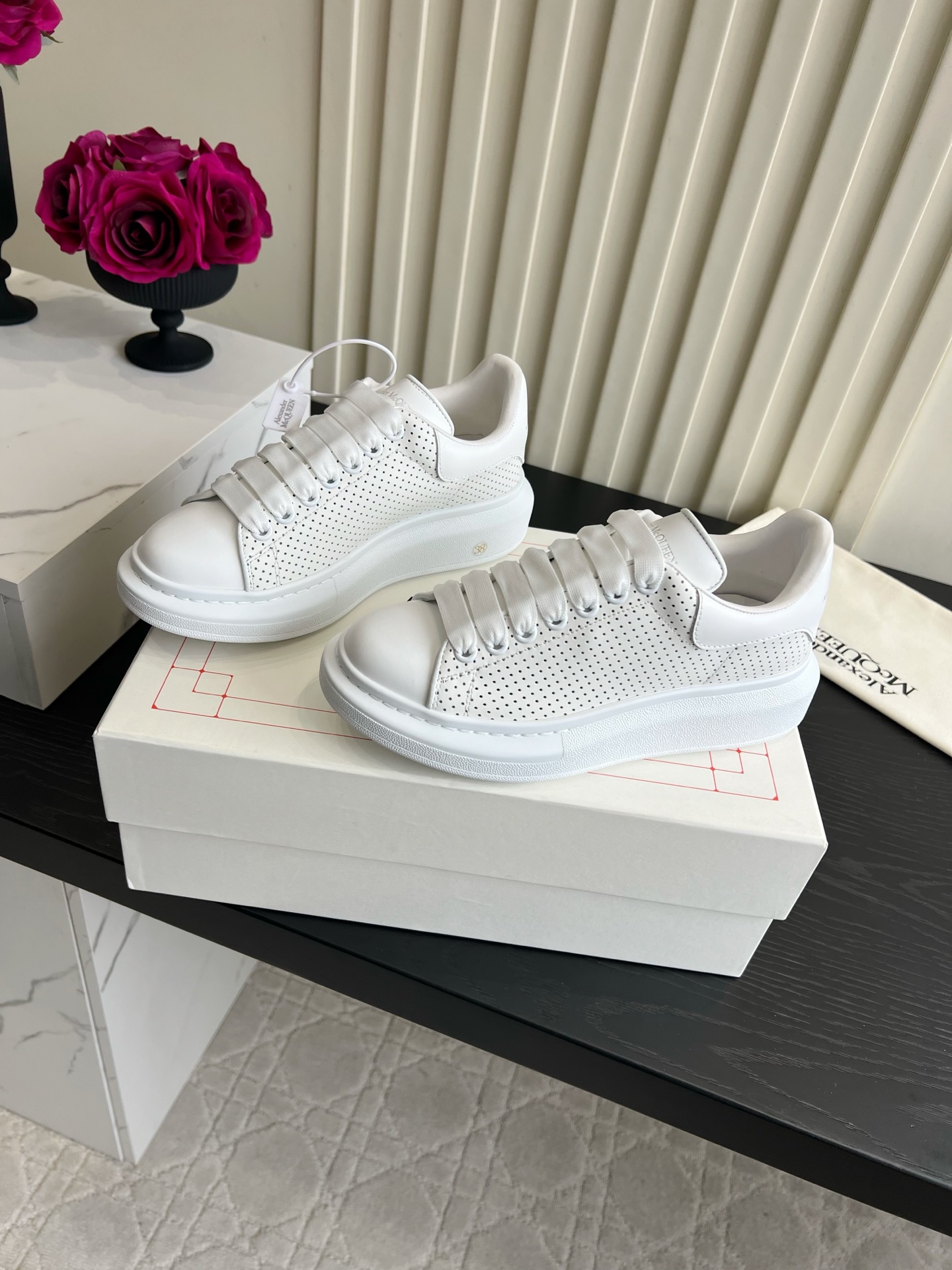 Alexander Perforated Platform Oversized Sneakers 