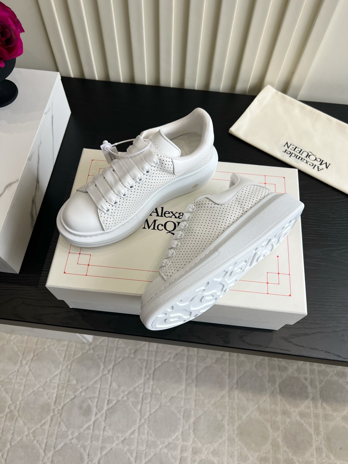 Alexander Perforated Platform Oversized Sneakers 