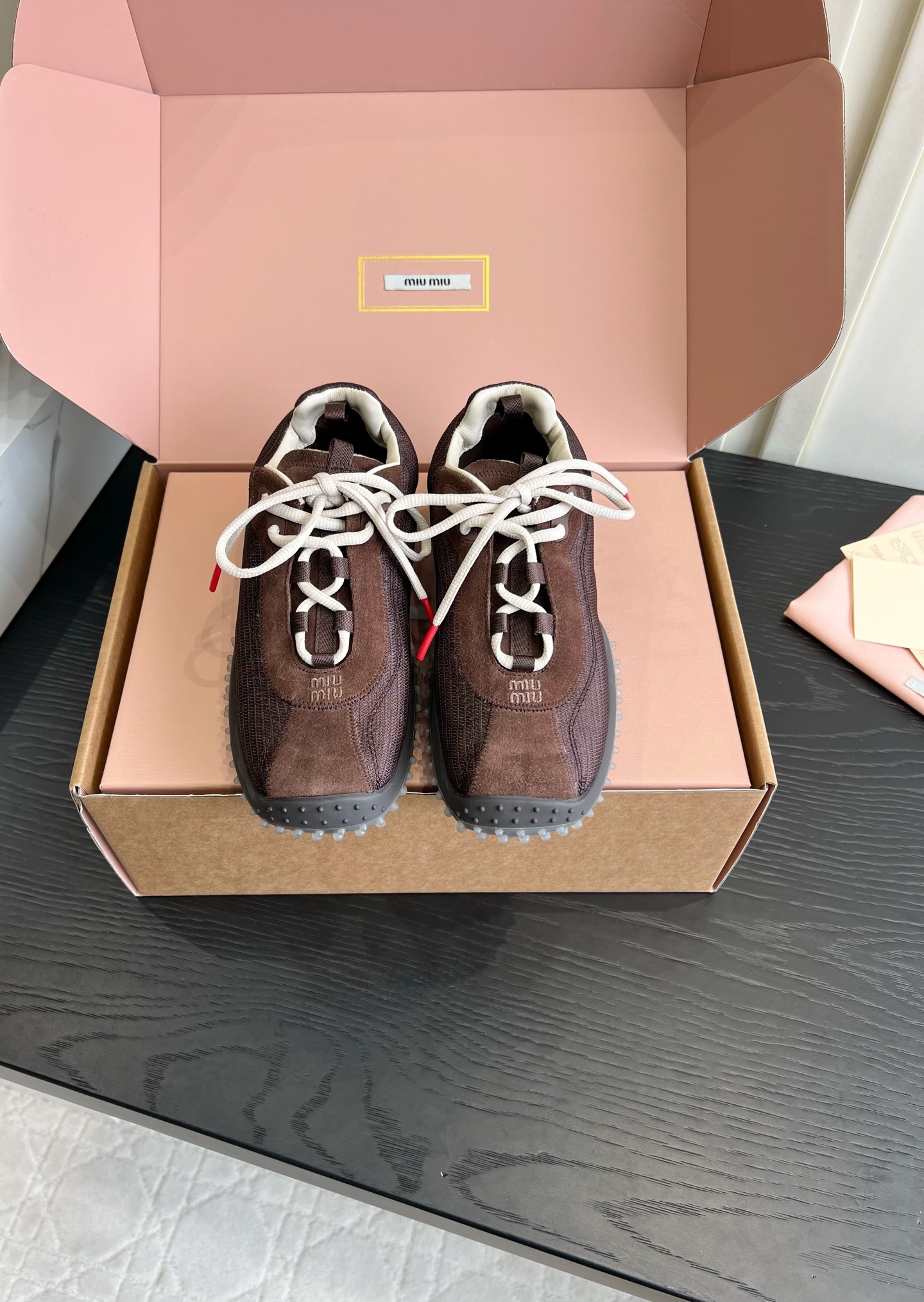 Brown Lace Up Sneakers