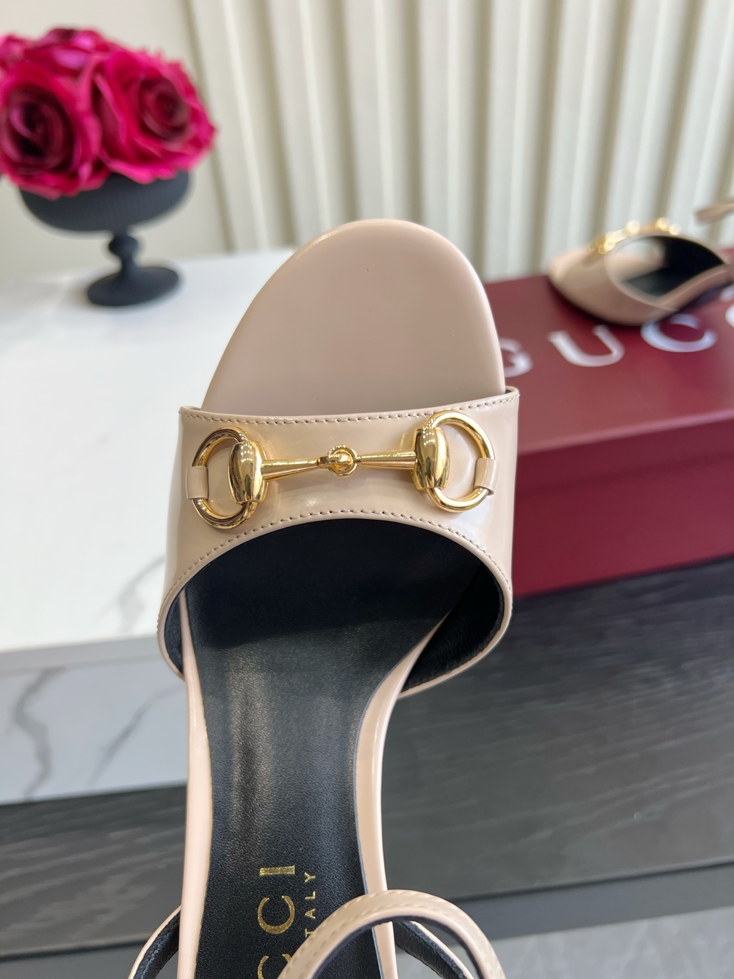 Gucci Horsebit Bamboo Heel Ankle Strap Sandals
