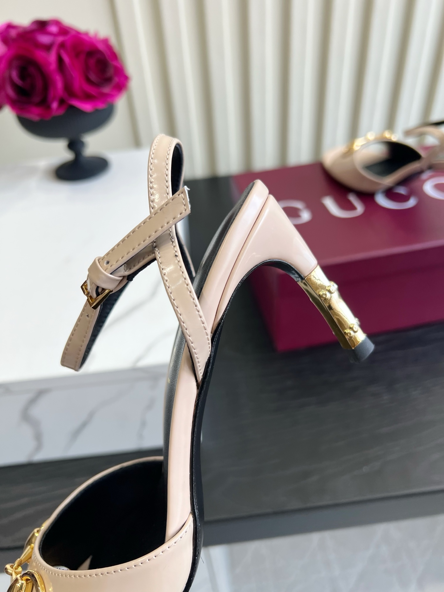 Gucci Horsebit Bamboo Heel Ankle Strap Sandals