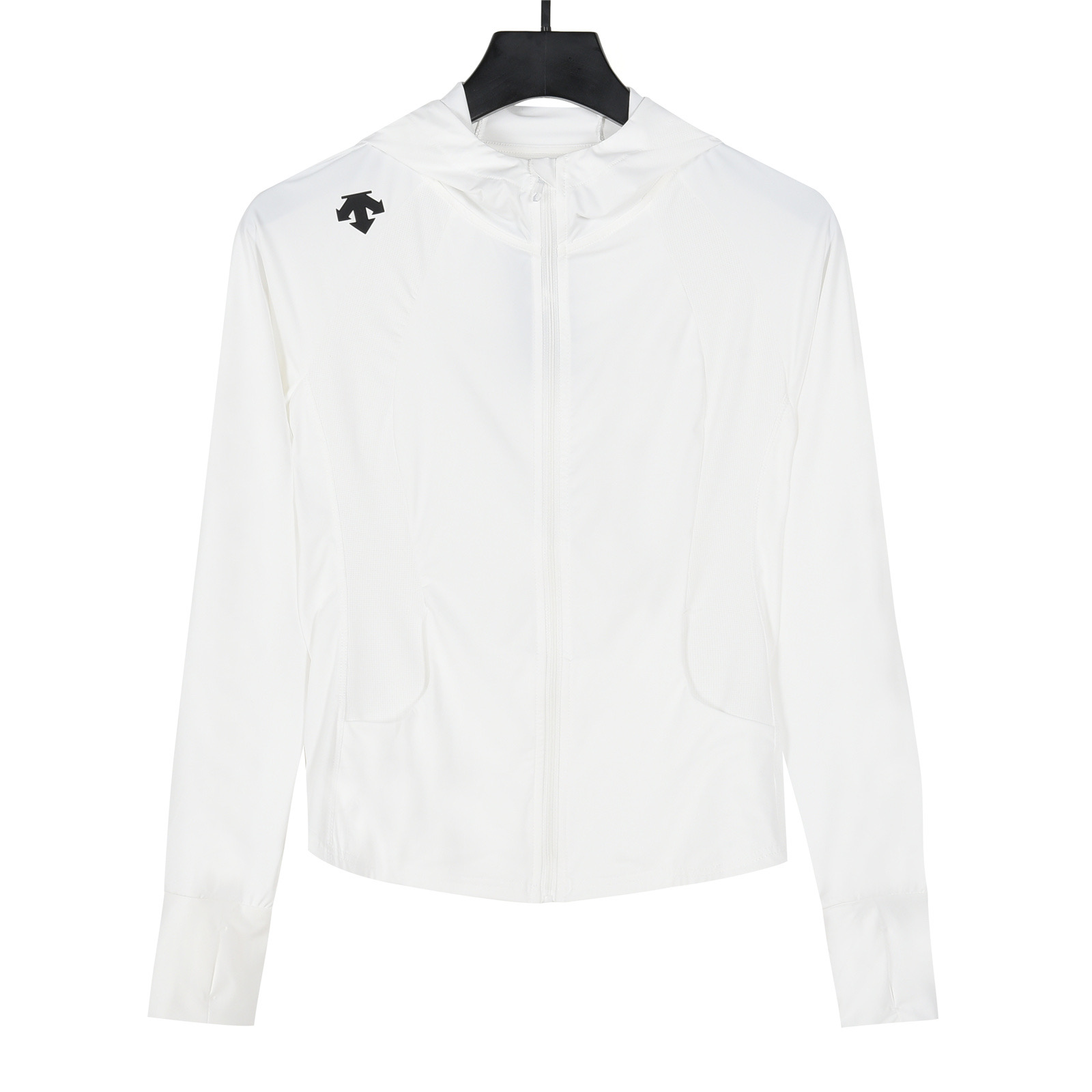 DESCENTE 迪桑特 con capucha/ cuello alto, chaqueta de protección solar para mujer, versión corta que alarga las piernas, b…