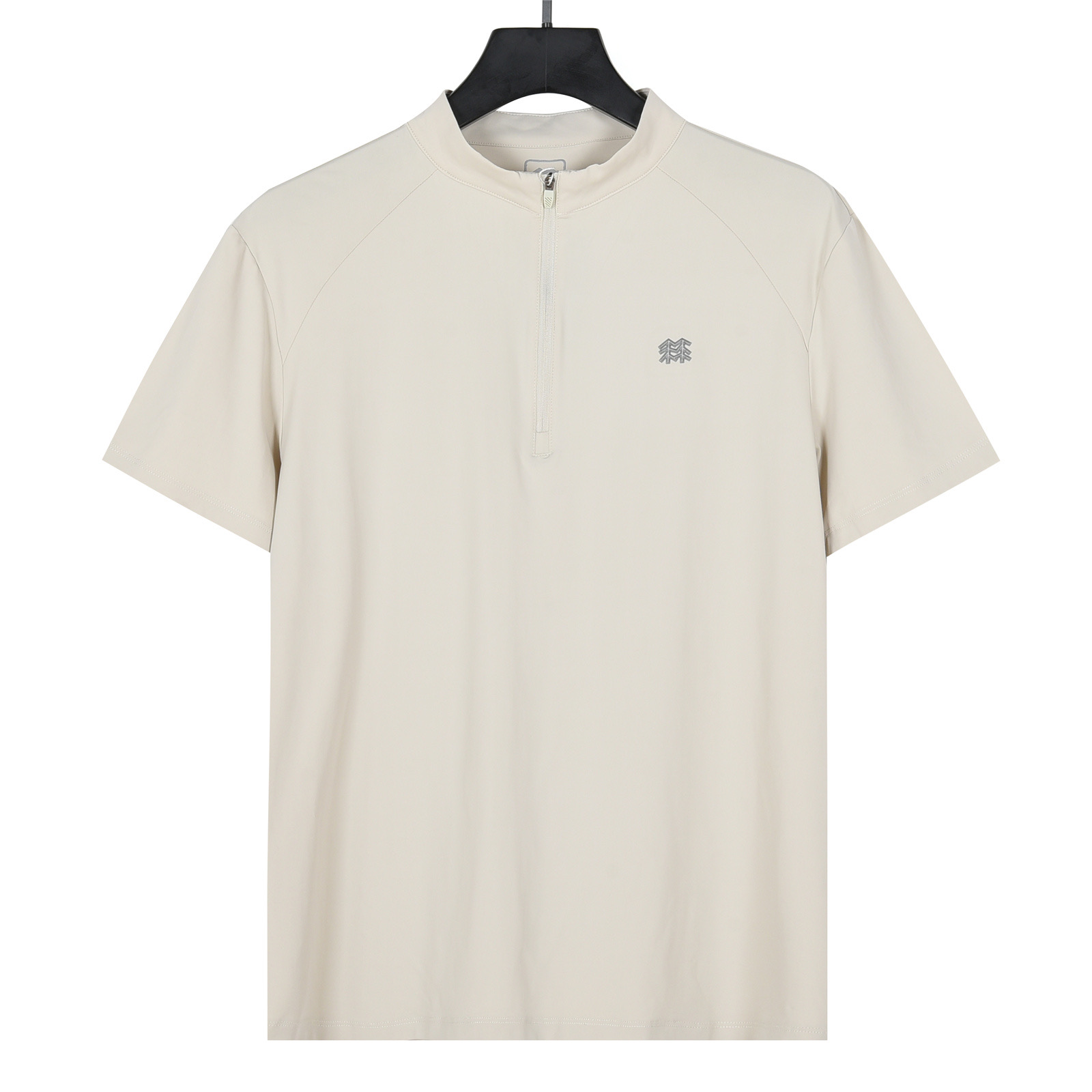 Camiseta deportiva de manga corta de KOLON, media cremallera, tejido de secado rápido con hielo, blanco