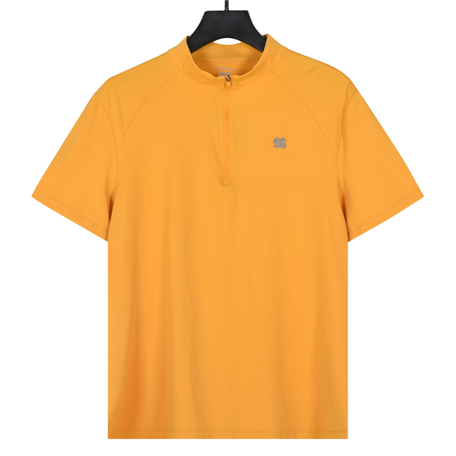 Camiseta deportiva de manga corta de KOLON, media cremallera, tejido de secado rápido con hielo, naranja