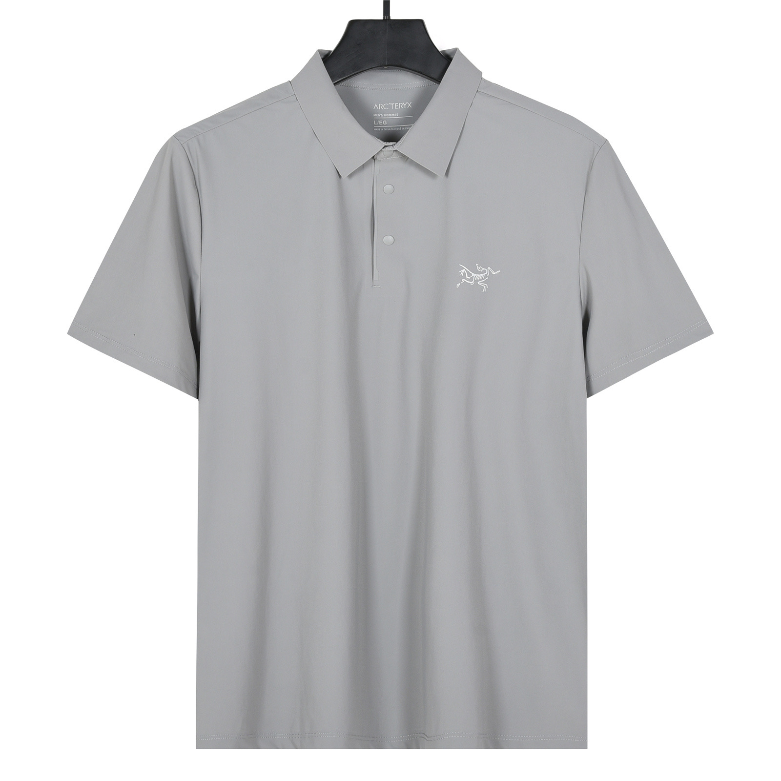 Arcteryx Polo Manga Corta Ice Silk Secado Rápido Hombre Gris