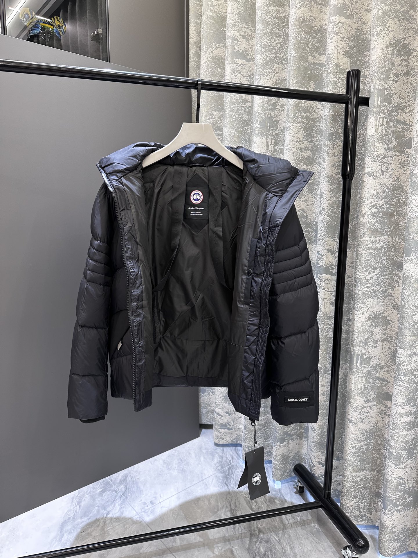 GOOSE加拿大鹅 Crofton纯色连帽拉链户外保暖排骨羽绒服 90绒填充 750蓬松度 田岛绣刺 白