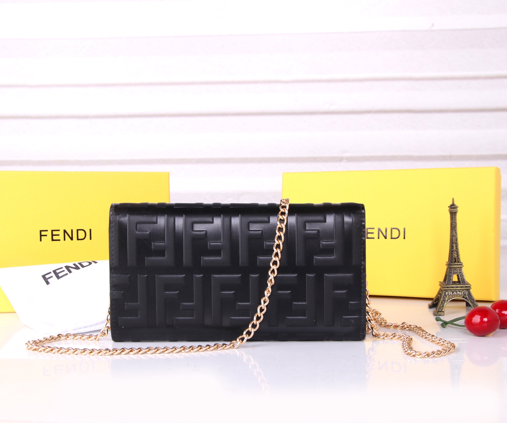 Fendi Black/Brown Leather Wallet: P198, F6001 Section, 19*10.5*3.5 Dimensions, Top-Grade Imported Material - 图片 4
