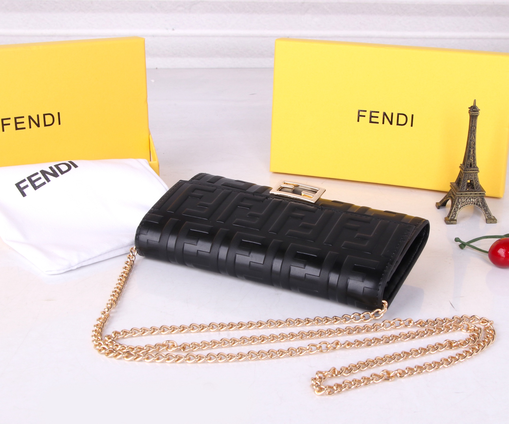 Fendi Black/Brown Leather Wallet: P198, F6001 Section, 19*10.5*3.5 Dimensions, Top-Grade Imported Material - 图片 6